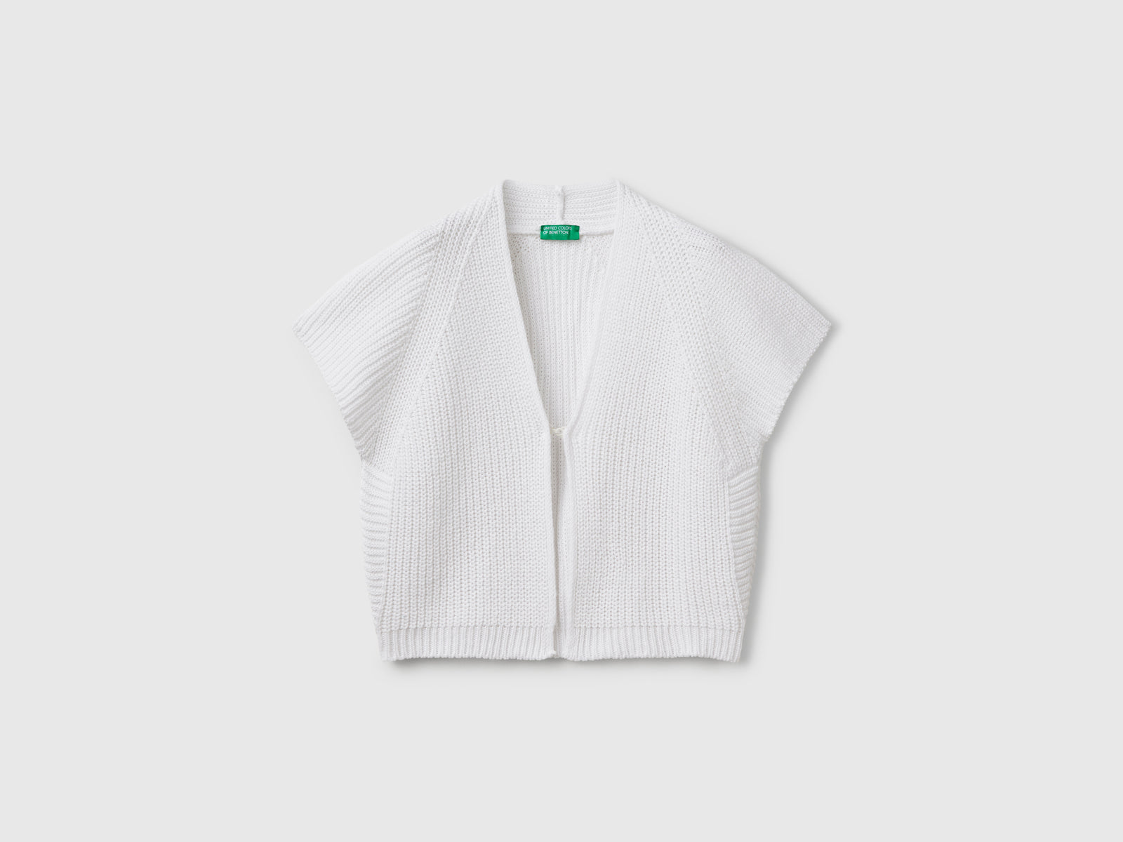Cardigan a manica corta da bambina bianco | Benetton Outlet