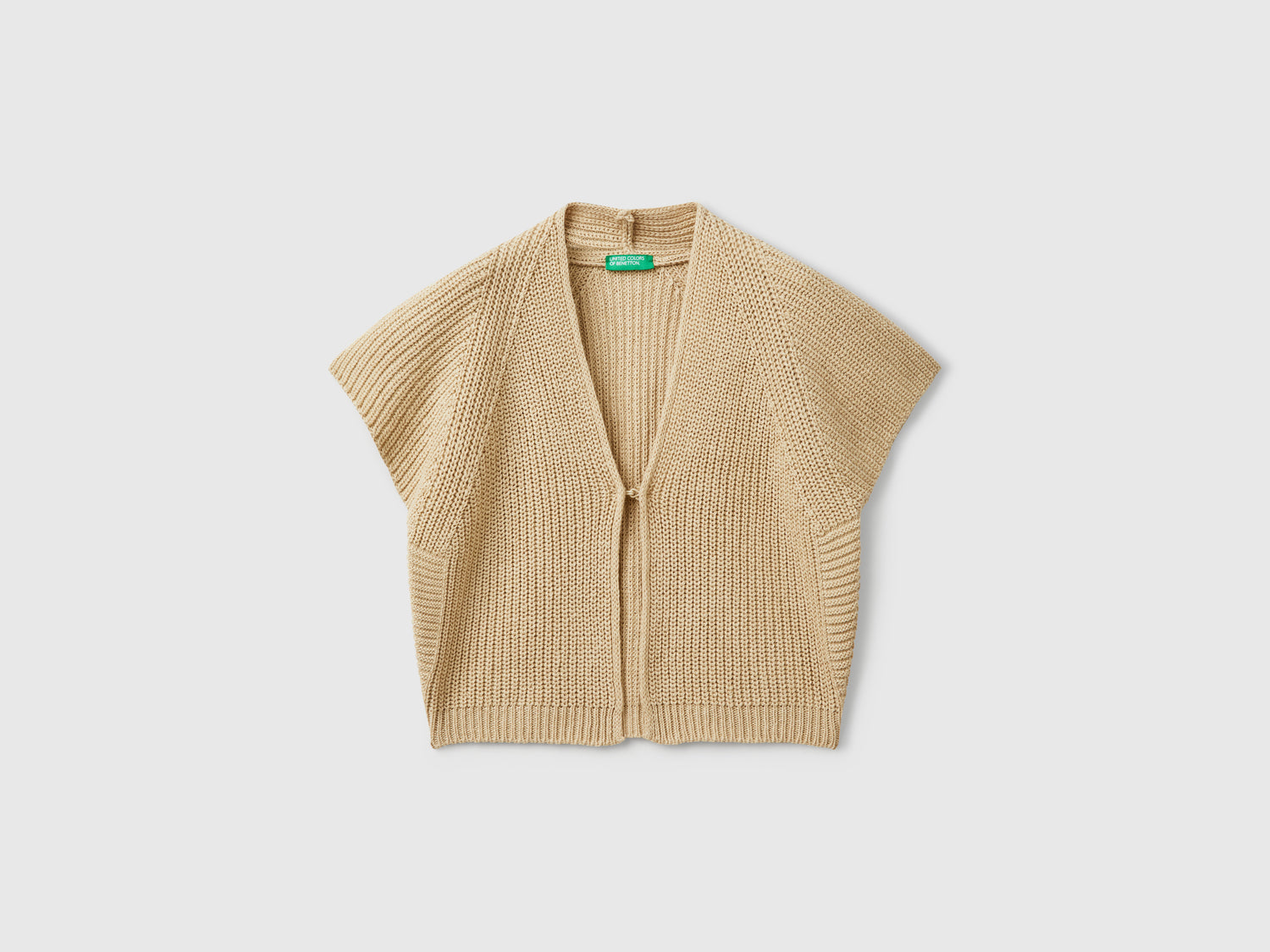 Cardigan a manica corta da bambina beige | Benetton Outlet