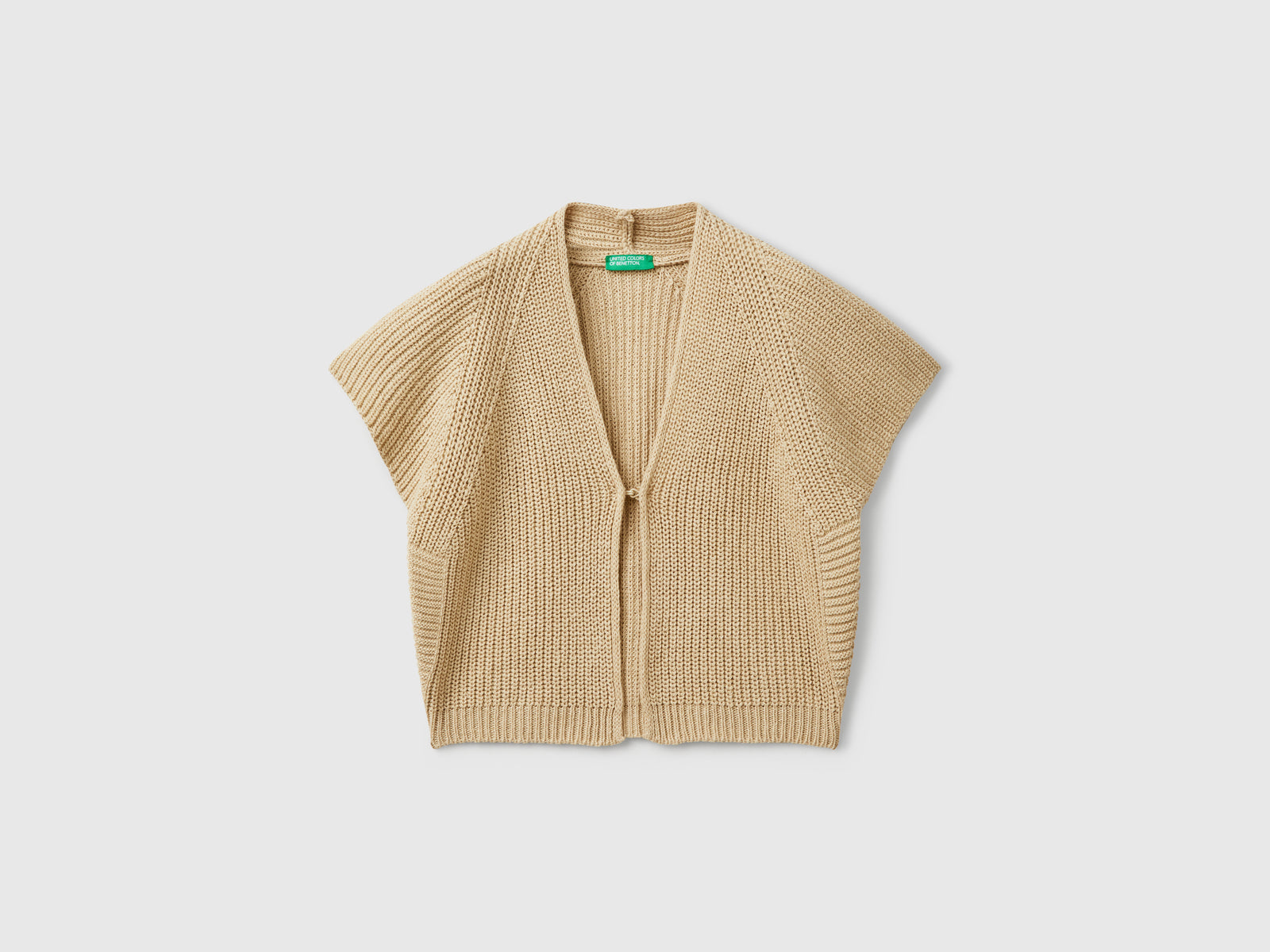 Cardigan a manica corta da bambina beige | Benetton Outlet