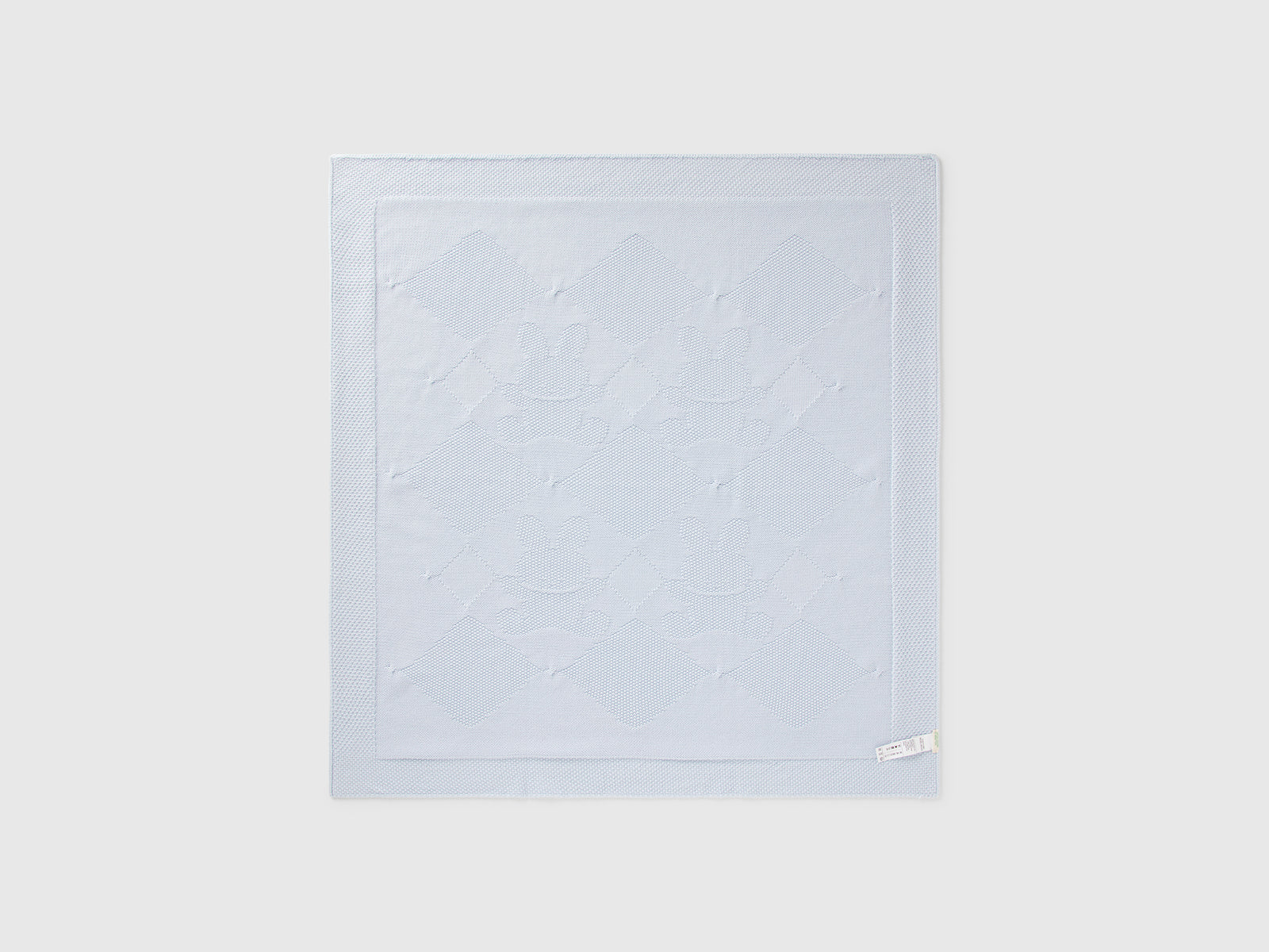 Coperta baby in maglia da neonato celeste 2 | Benetton Outlet
