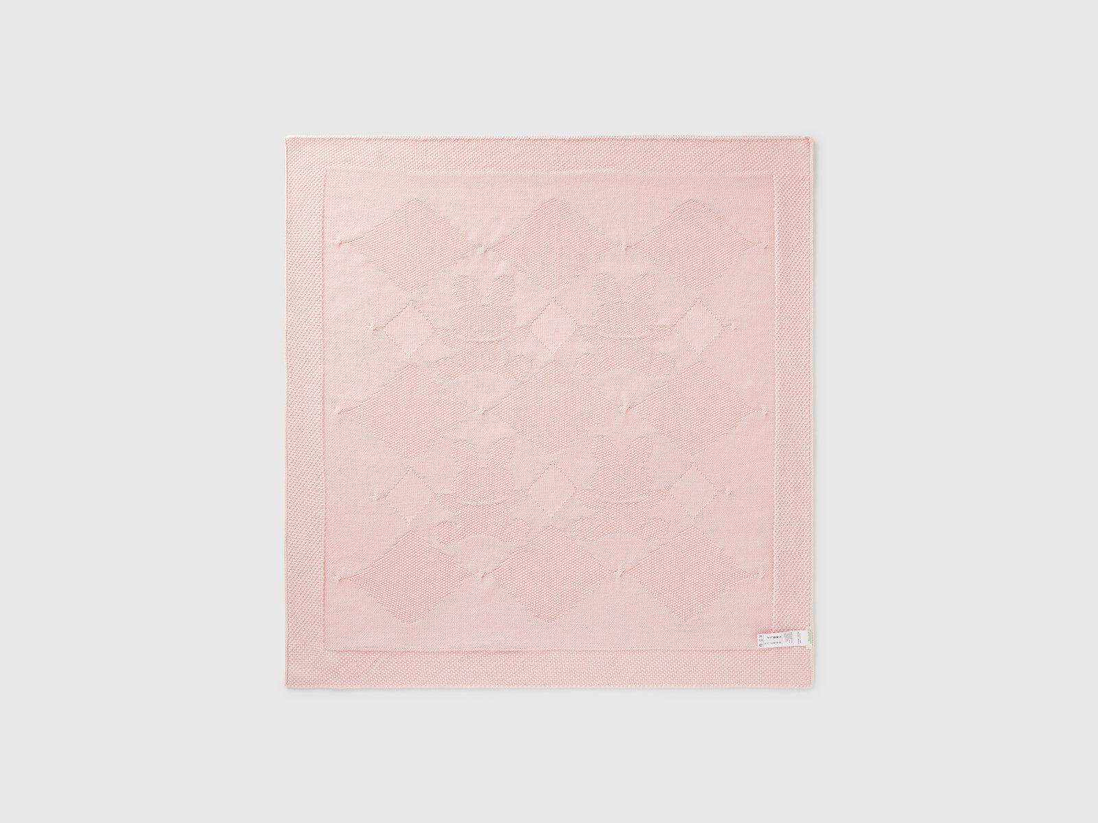 Coperta baby in maglia da neonato rosa tenue 2 | Benetton Outlet