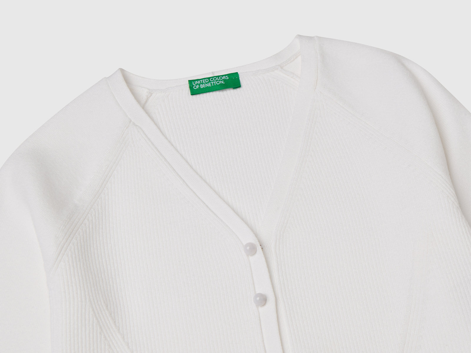 Cardigan slim fit da bambina bianco 3 | Benetton Outlet