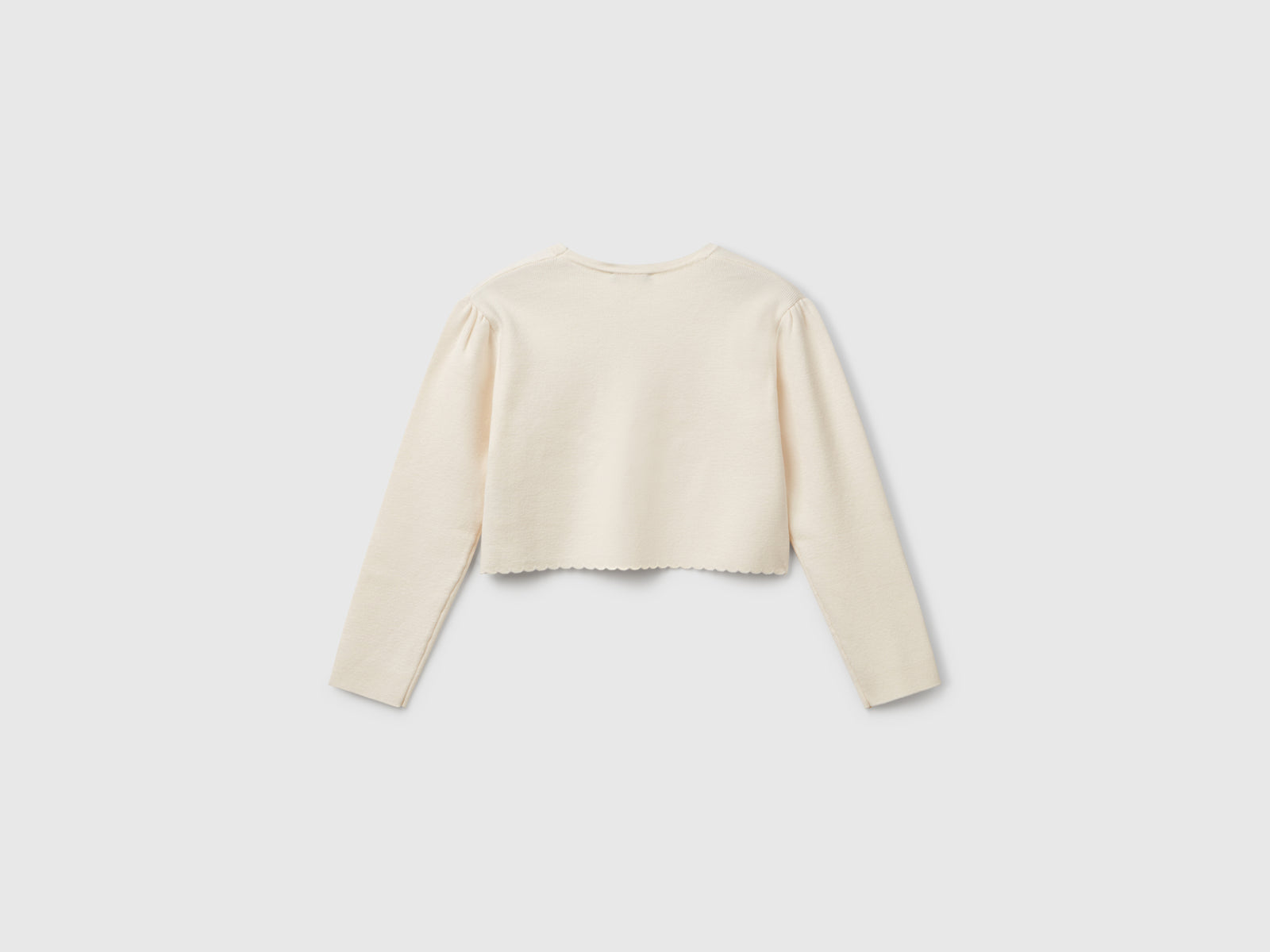 Cardigan con fiocchetti da bimba bianco panna 2 | Benetton Outlet