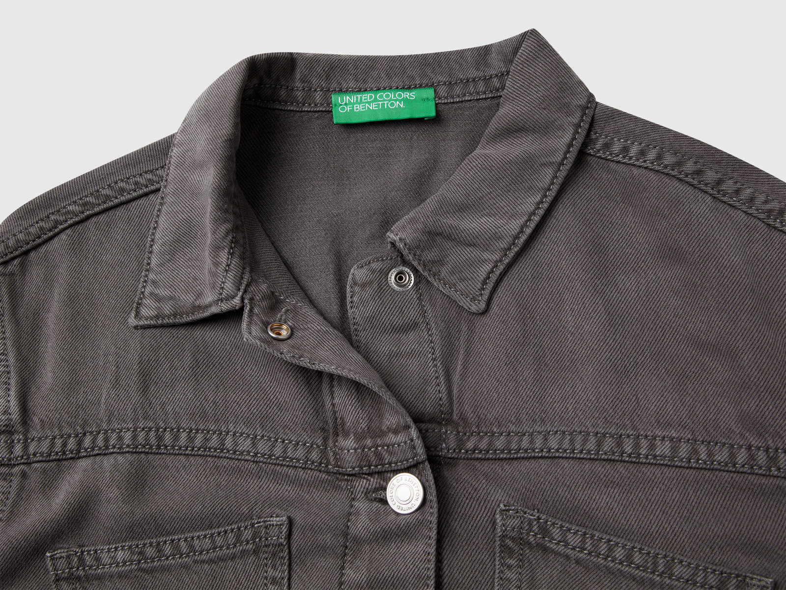 Giacca cropped da bambina grigio 3 | Benetton Outlet