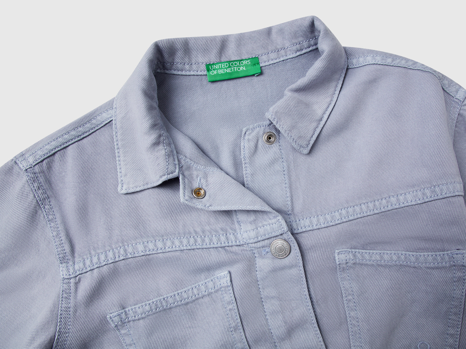 Giacca cropped da bambina azzurro 3 | Benetton Outlet