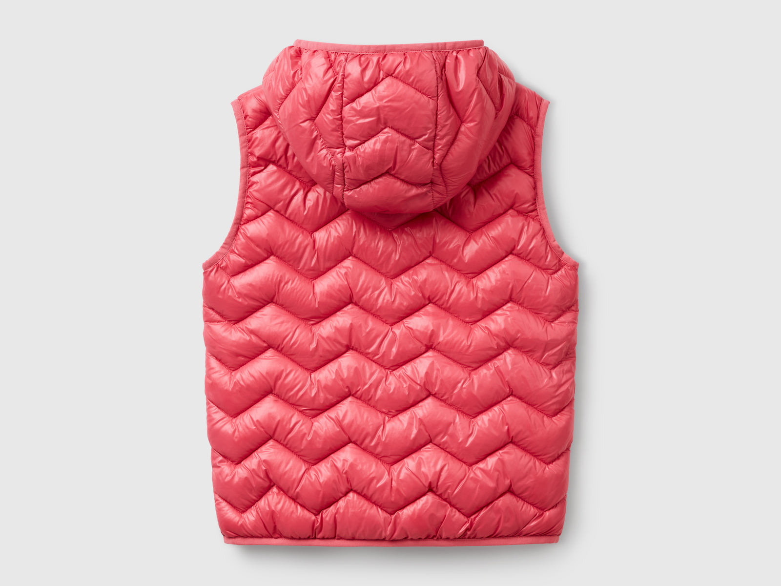 Gilet imbottito con cappuccio da bambina salmone 2 | Benetton Outlet