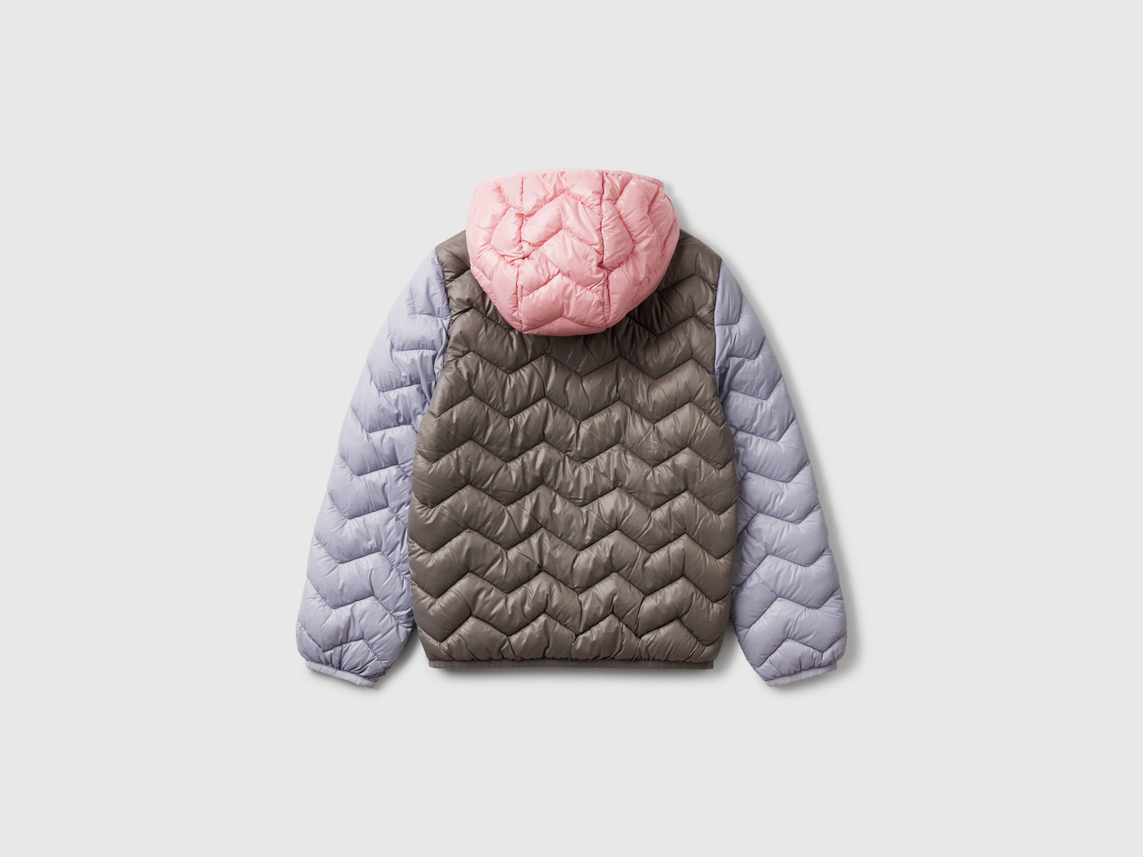 Giubbino imbottito con cappuccio da bambina multi-color 2 | Benetton Outlet