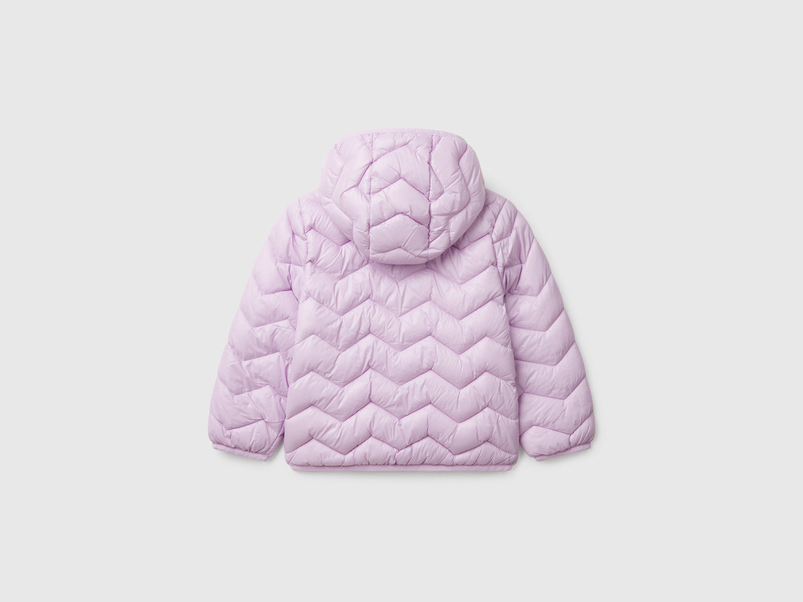 Giubbino imbottito con cappuccio da bimba lilla 2 | Benetton Outlet