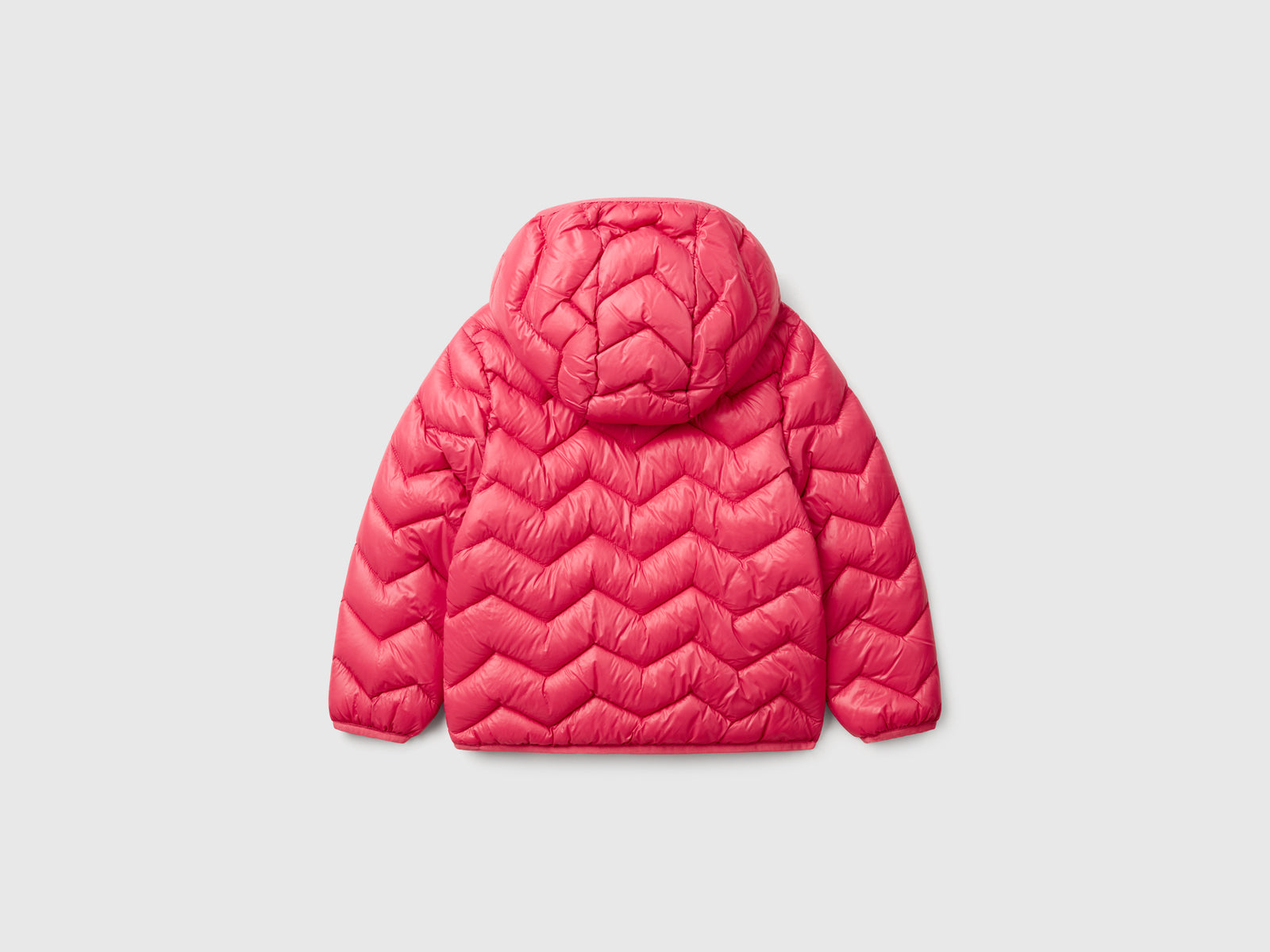 Giubbino imbottito con cappuccio da bimba ciclamino 2 | Benetton Outlet
