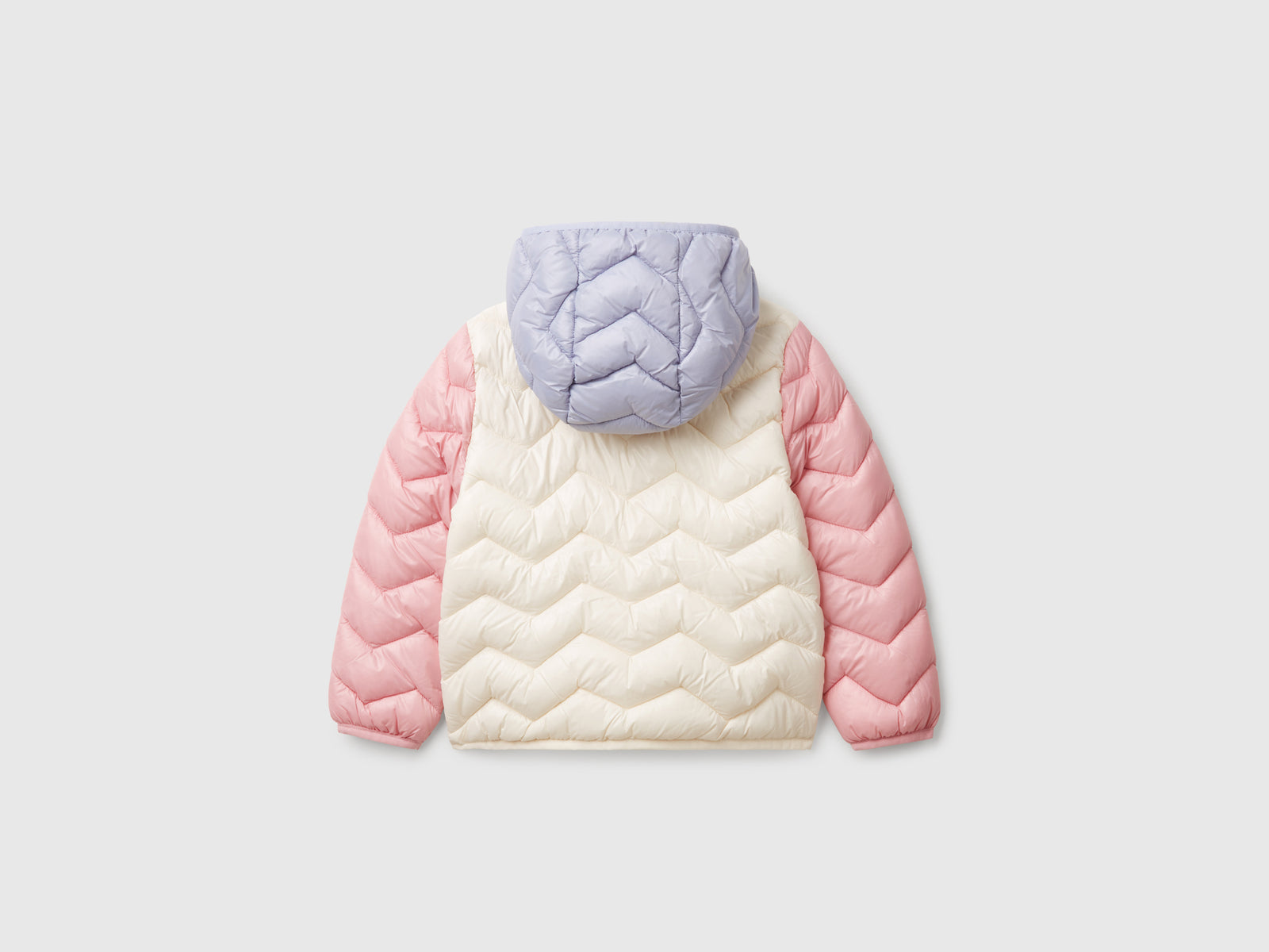 Giubbino imbottito con cappuccio da bimba multi-color 2 | Benetton Outlet