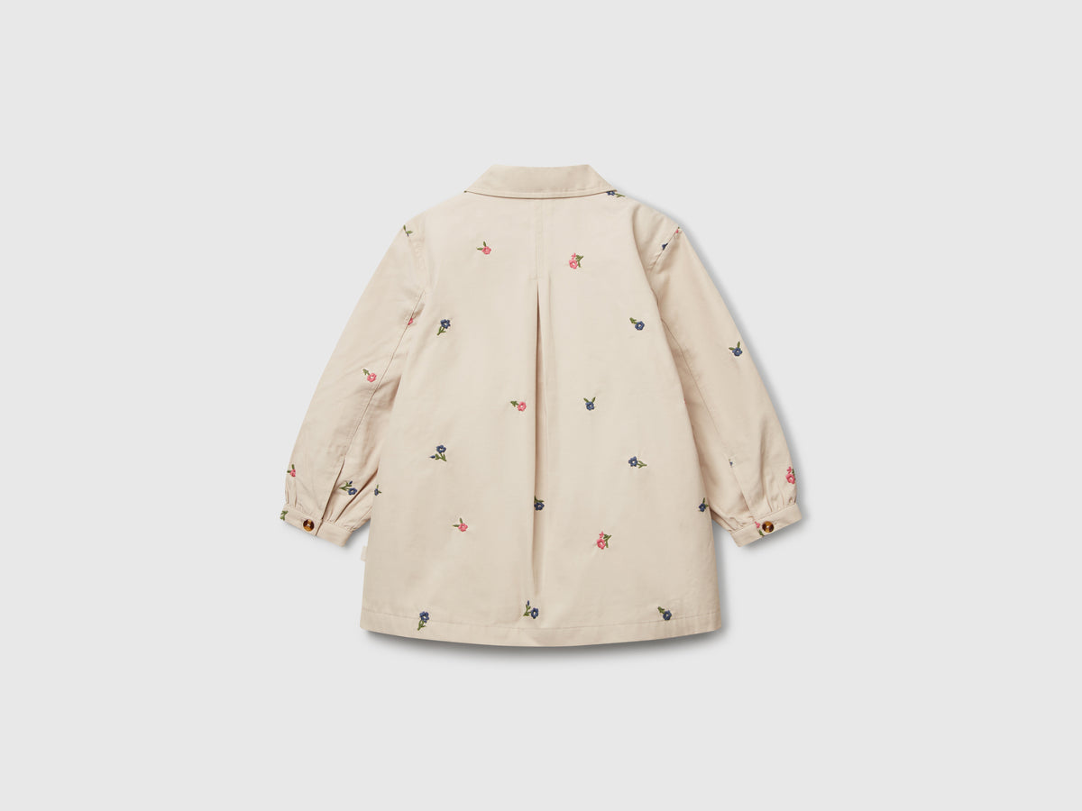 Trench doppiopetto con fiori