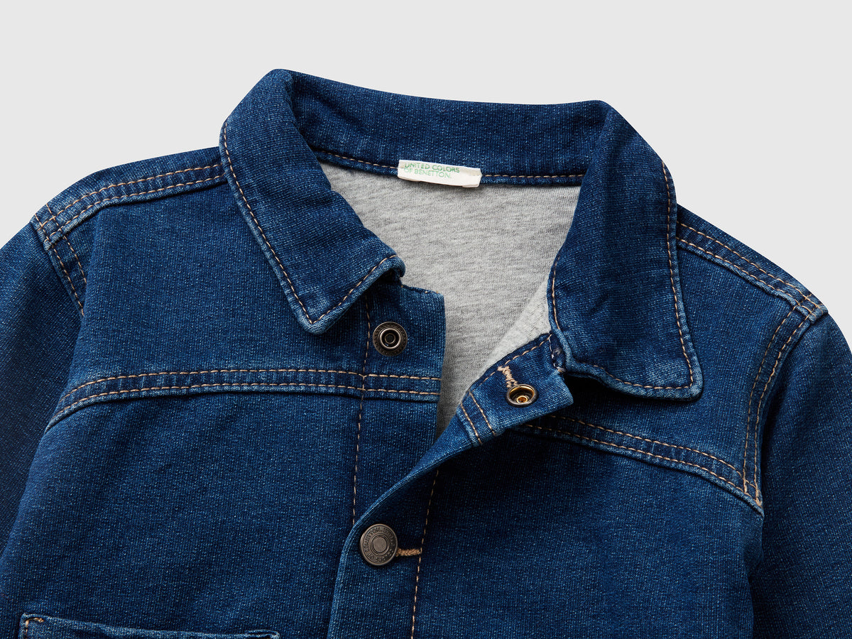 Giubbino in felpa effetto denim