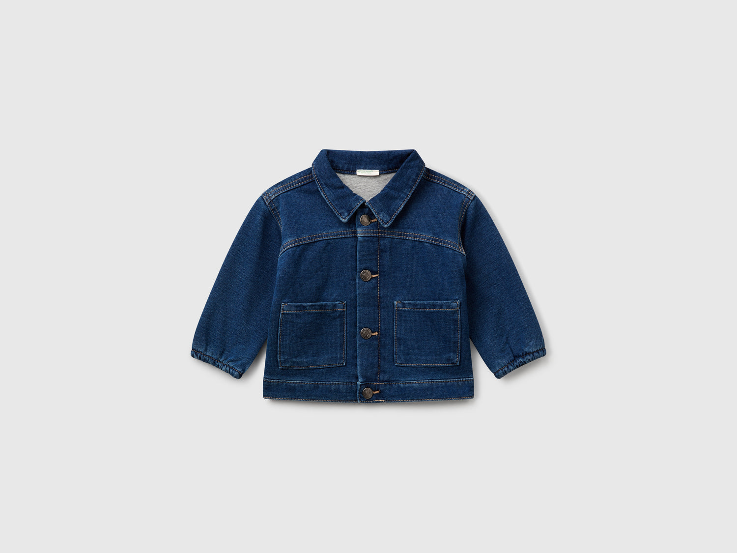 Giubbino in felpa effetto denim da neonato blu | Benetton Outlet