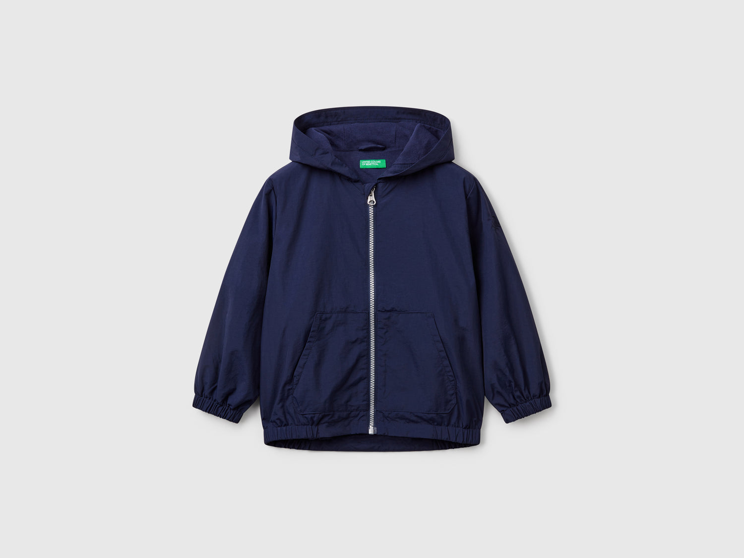 Giubbino con cappuccio da bimbo blu | Benetton Outlet