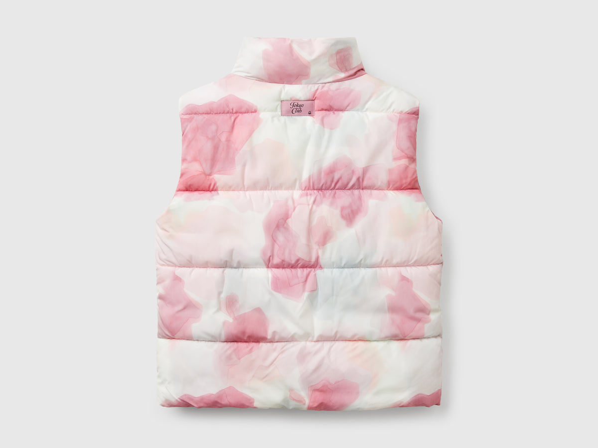 Gilet imbottito con stampa fantasia