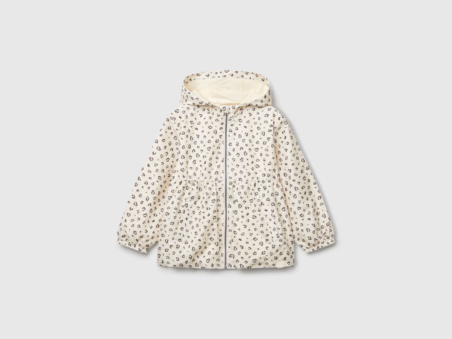 Giacca fantasia in nylon da bimba bianco panna | Benetton Outlet
