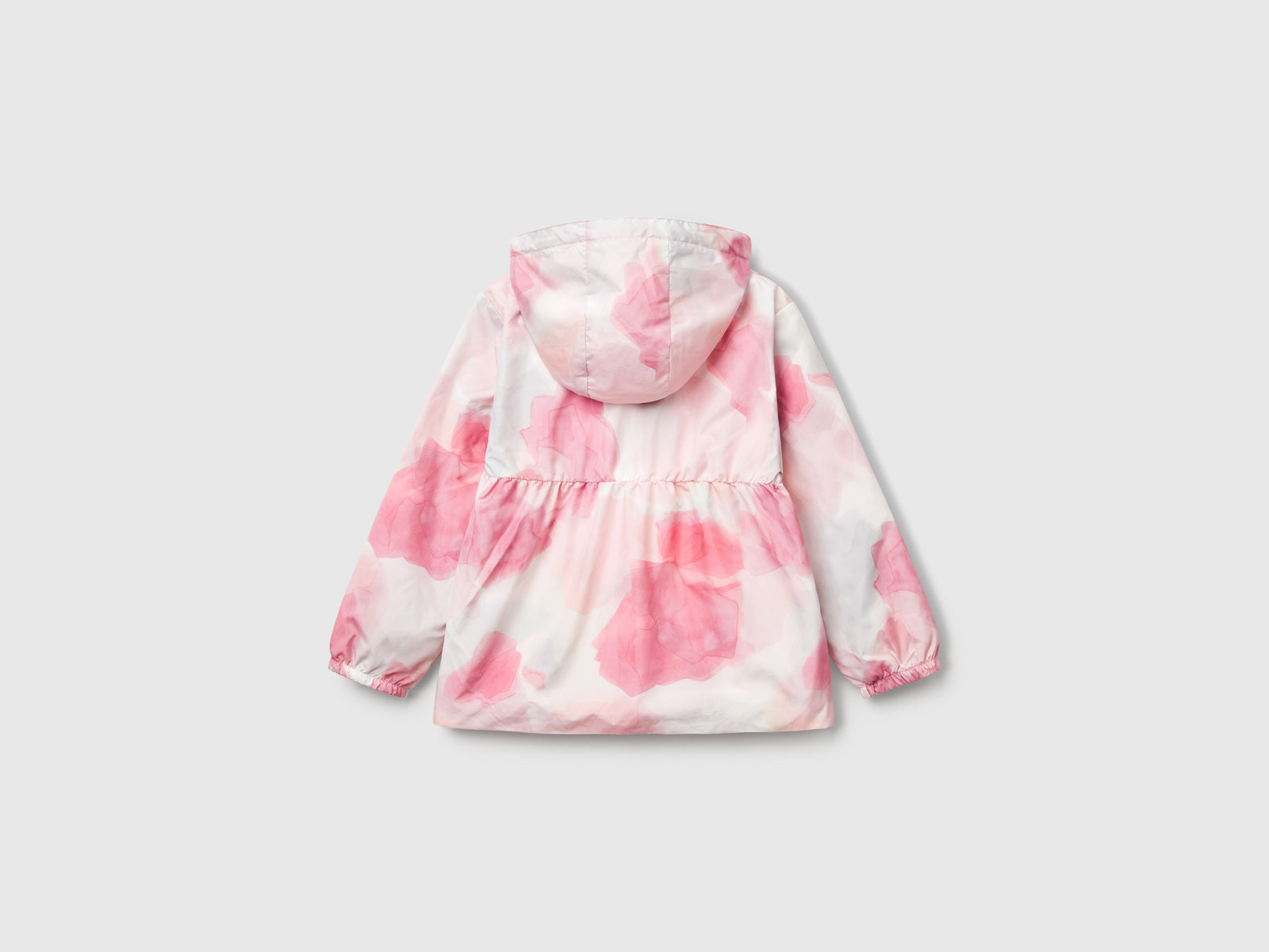 Giacca fantasia in nylon da bimba rosa pastello 2 | Benetton Outlet