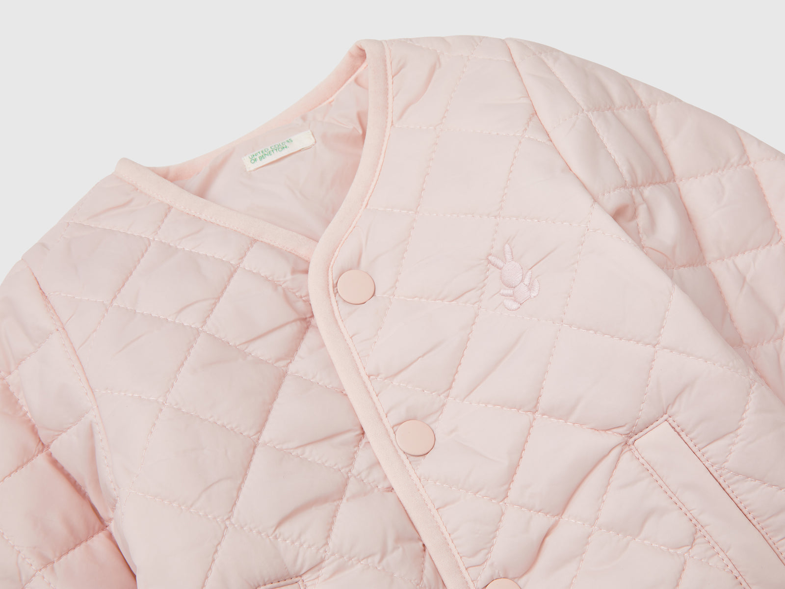 Giubbino trapuntato "Rain Defender" da neonato rosa tenue 3 | Benetton Outlet