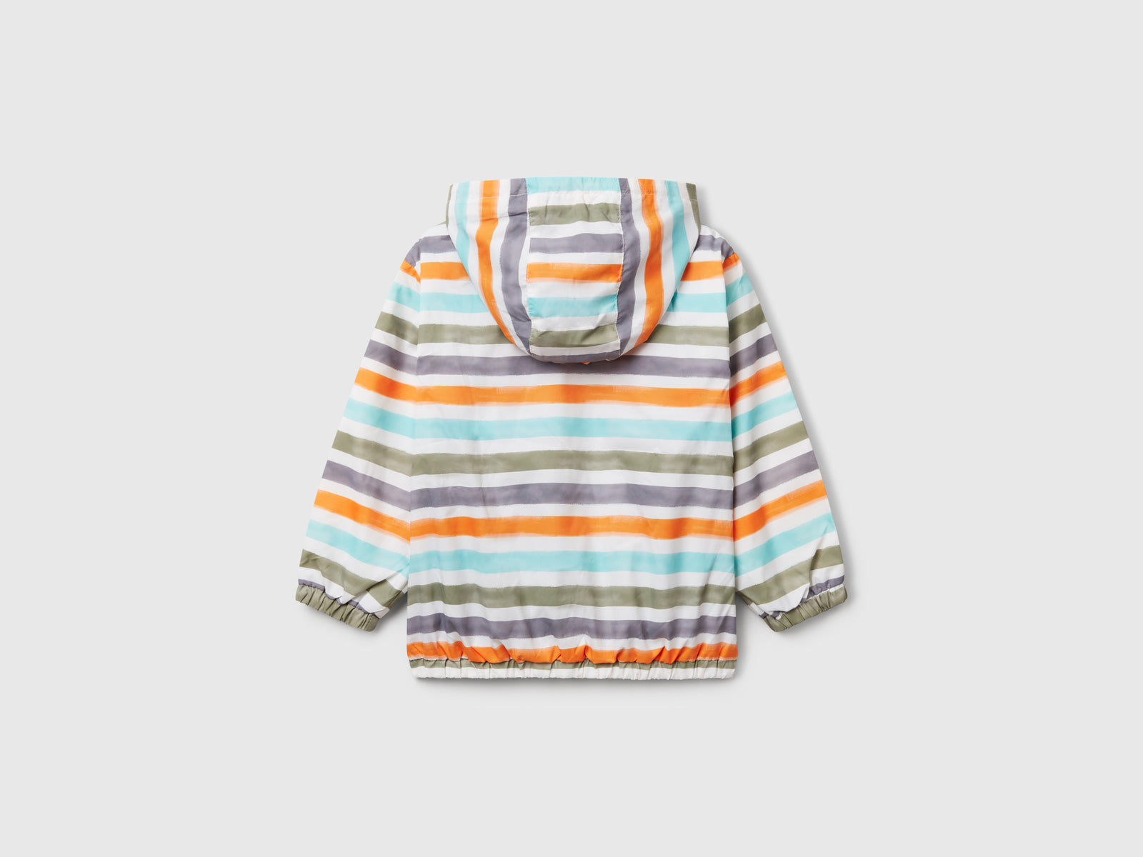 Giubbino leggero a righe con cappuccio da bimbo multi-color 2 | Benetton Outlet