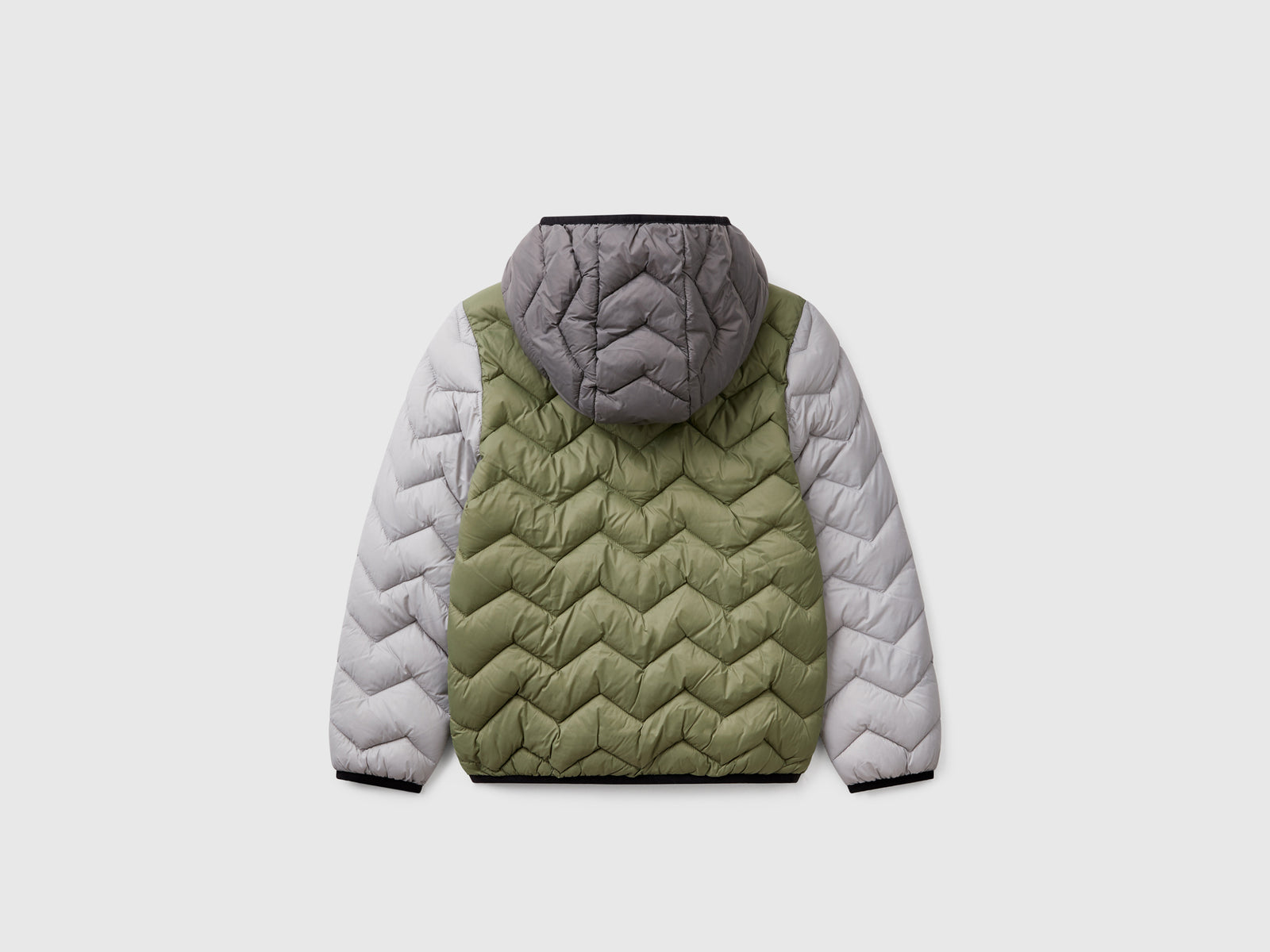 Giubbotto imbottito con cappuccio da bambino multi-color 2 | Benetton Outlet