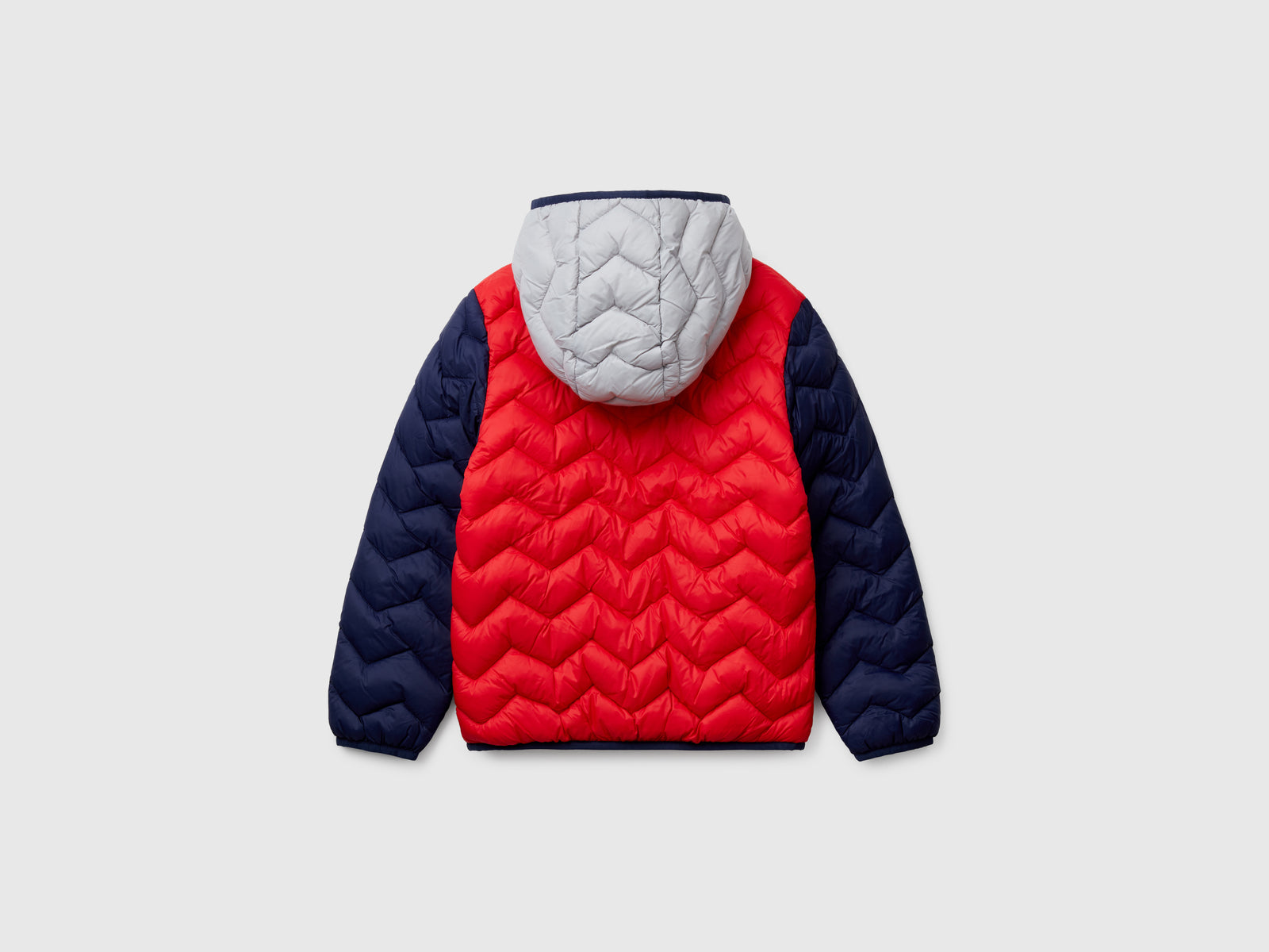 Giubbotto imbottito con cappuccio da bambino multi-color 2 | Benetton Outlet
