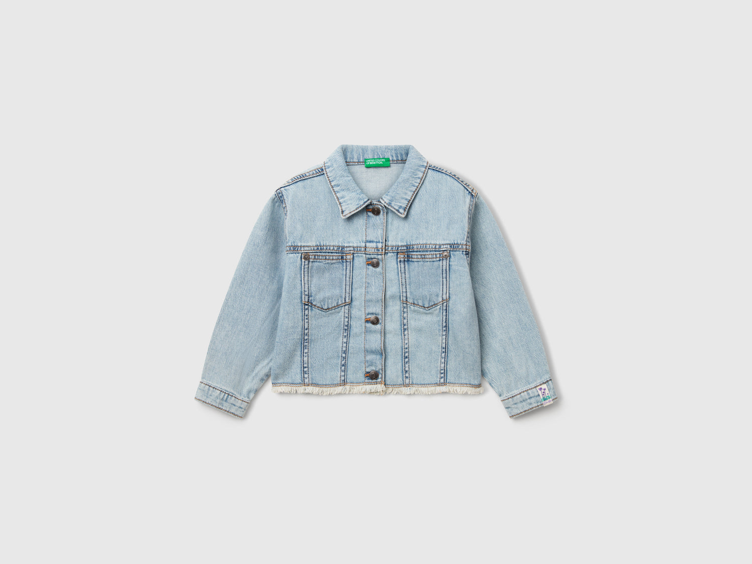 Giacca di jeans da bimba azzurro | Benetton Outlet