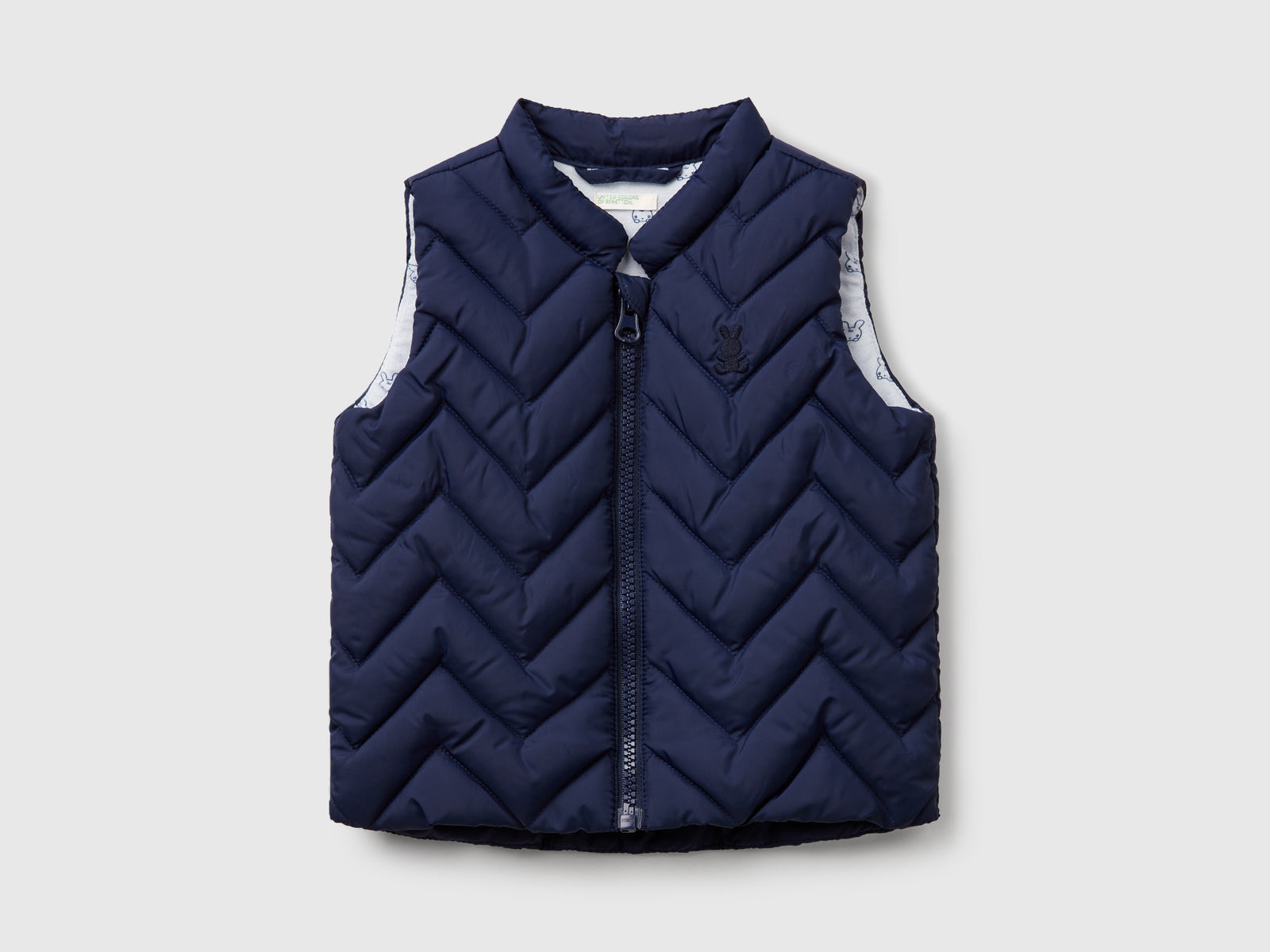 Gilet imbottito in tessuto tecnico da neonato blu | Benetton Outlet