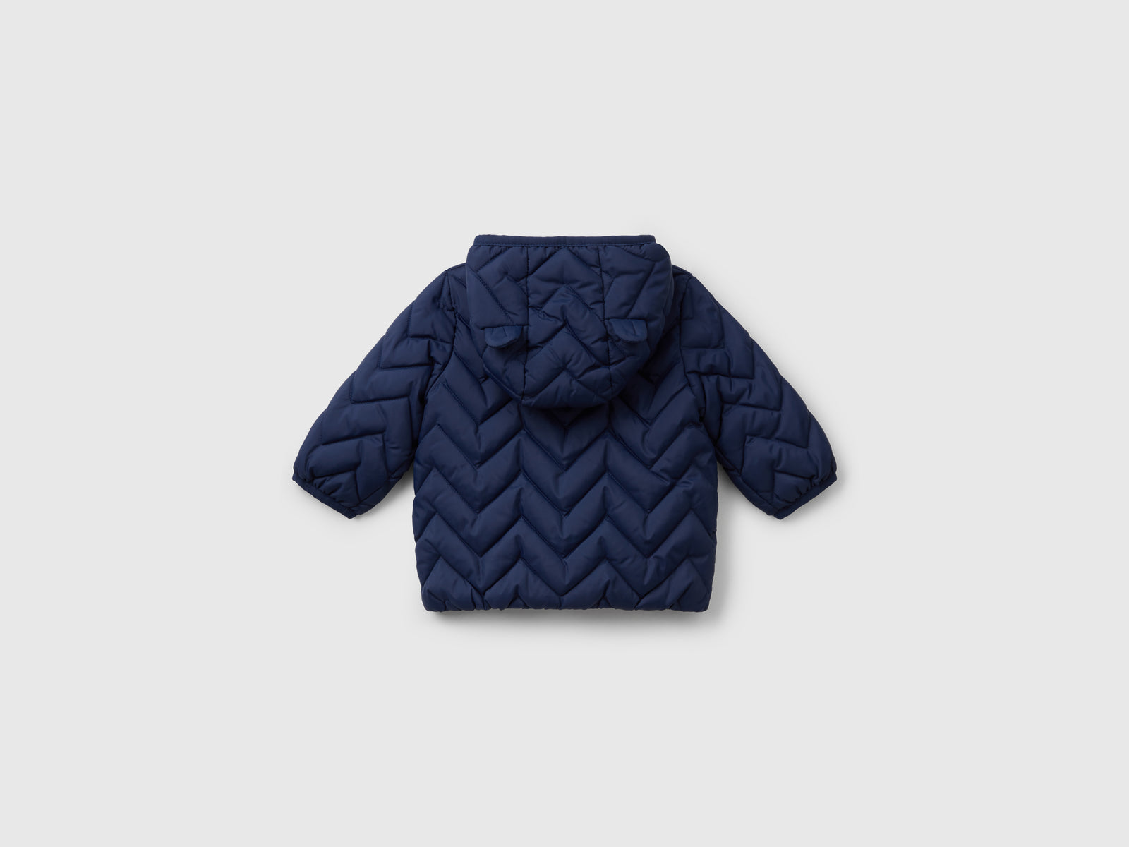 Piumino imbottito con orecchie da neonato blu scuro 2 | Benetton Outlet