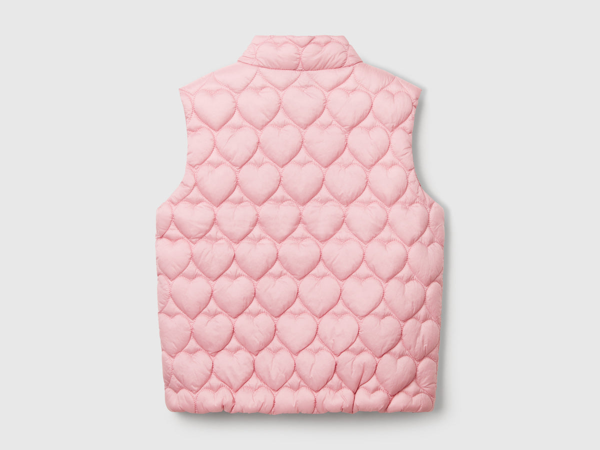 Gilet imbottito con trapuntatura a cuori
