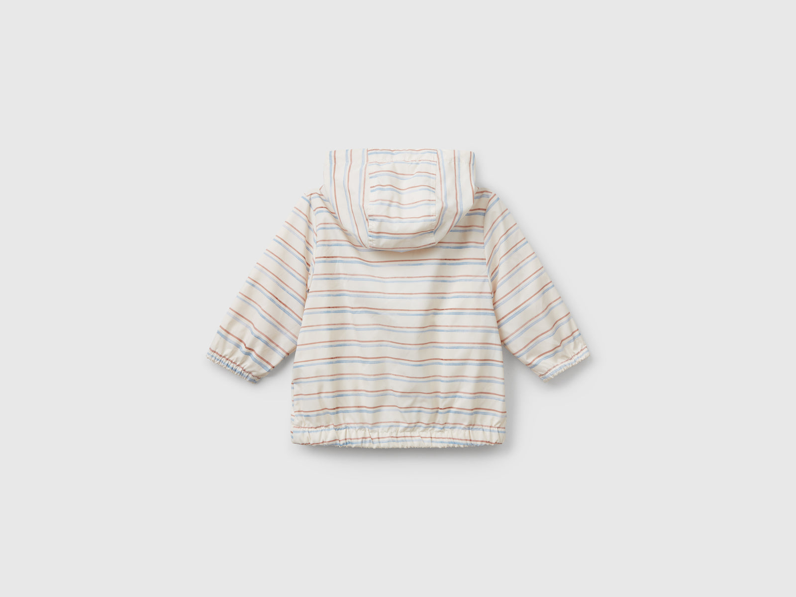 Giubbino con stampa a righe da neonato bianco panna 2 | Benetton Outlet