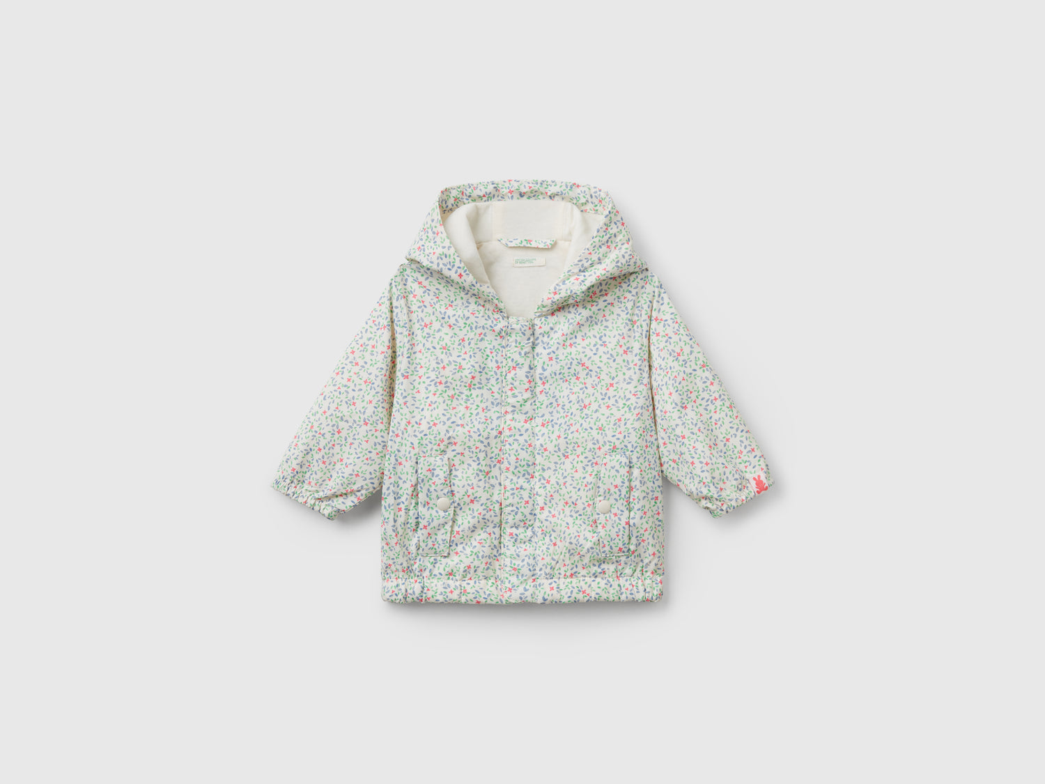 Giubbino con stampa floreale da neonato bianco panna | Benetton Outlet