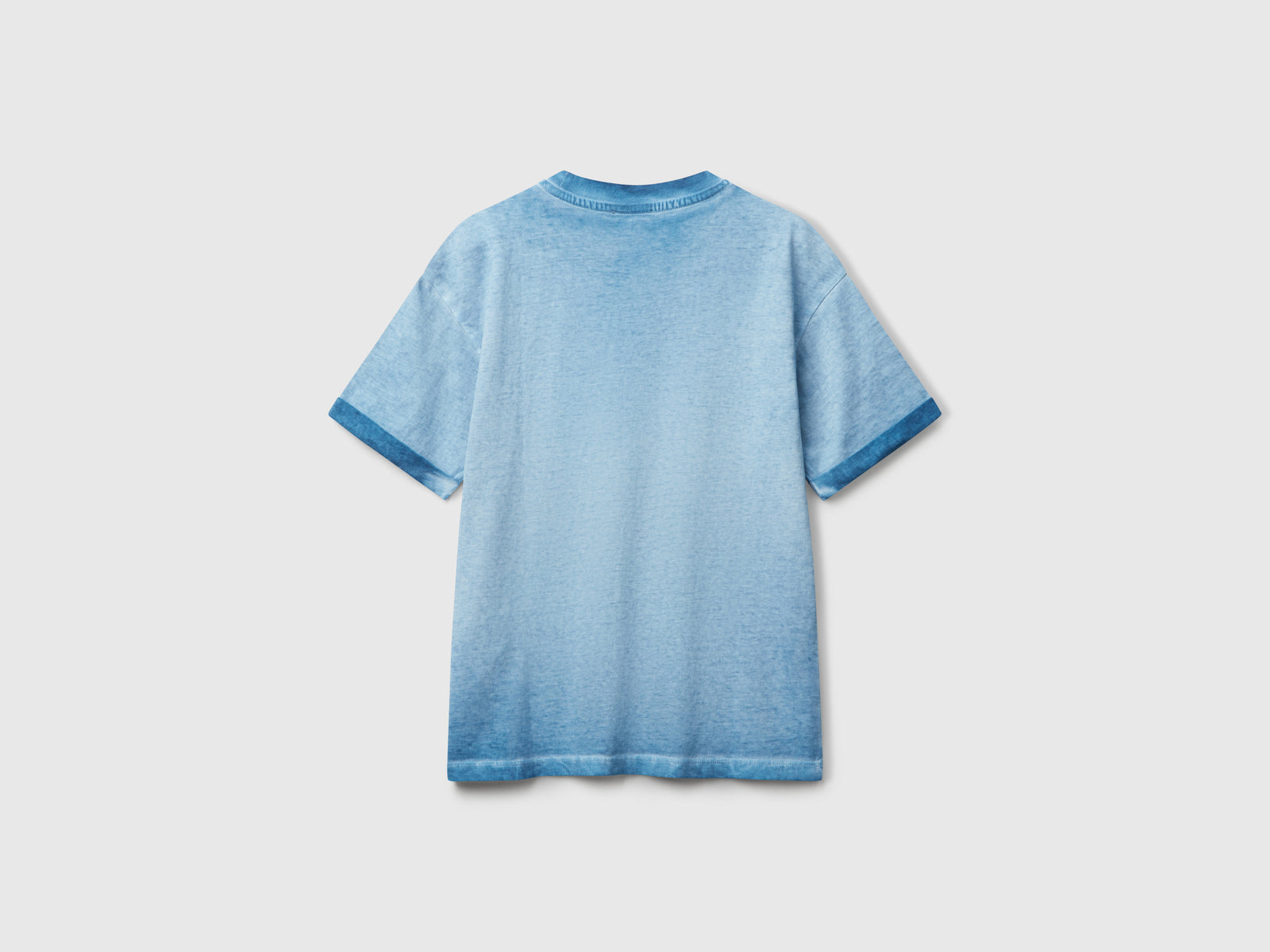 Maglietta over fit con ricamo da bambino azzurro 2 | Benetton Outlet
