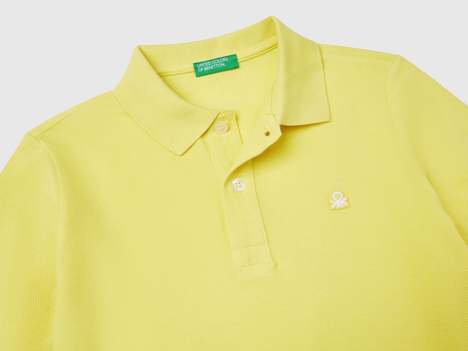 Polo slim fit in puro cotone da bambino lime 3 | Benetton Outlet