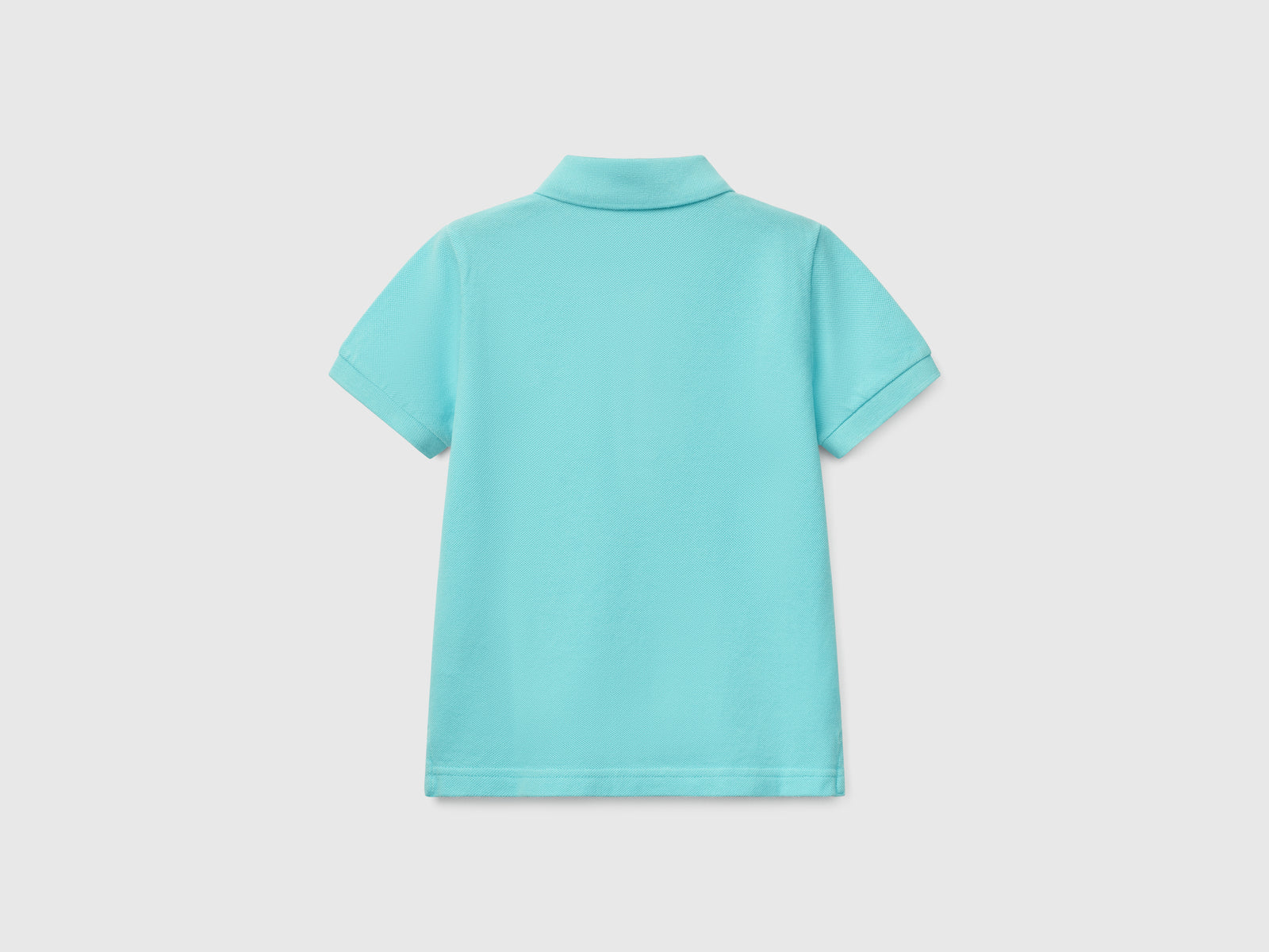 Polo manica corta in puro cotone da bimbo turchese 2 | Benetton Outlet