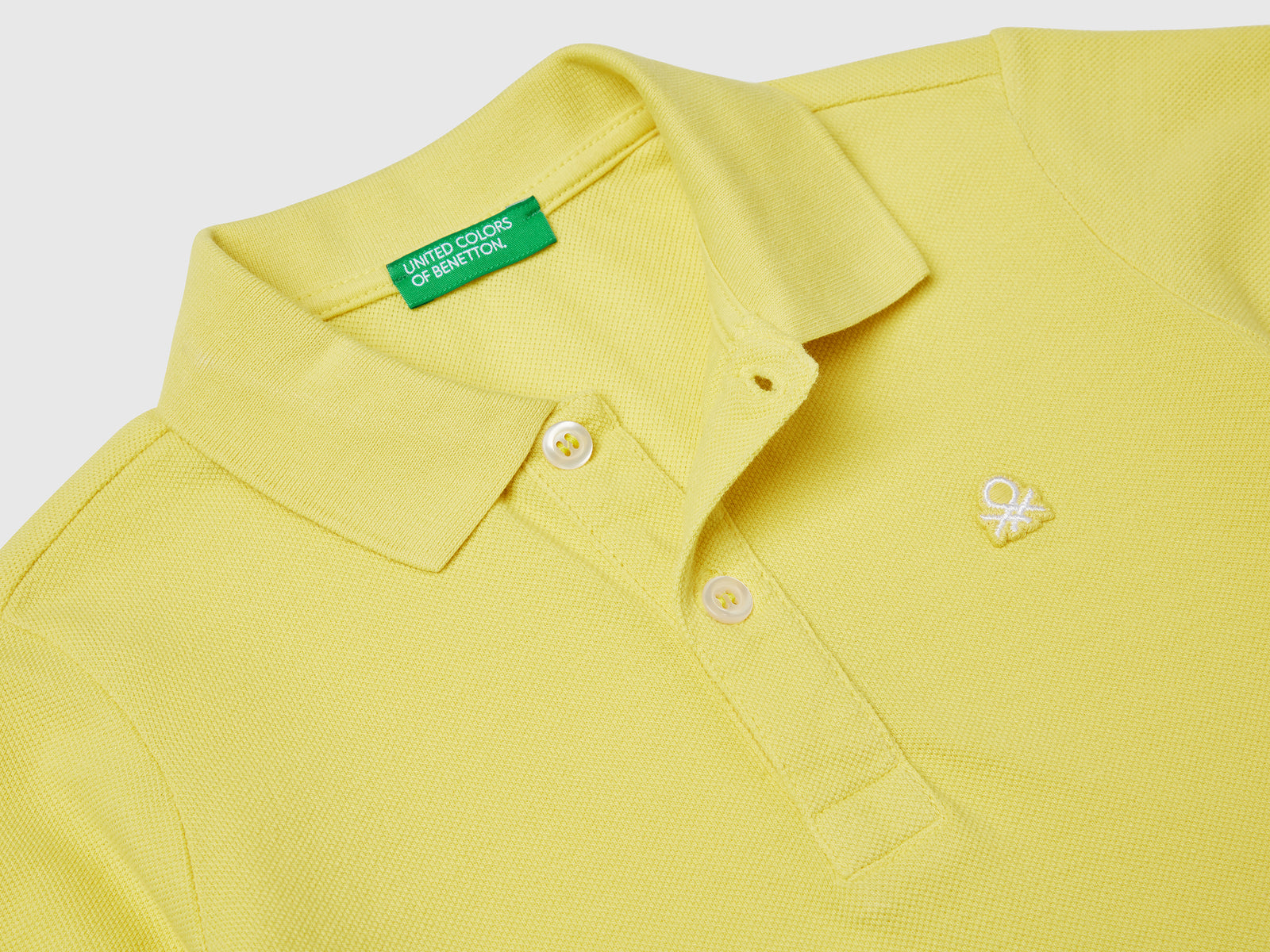 Polo manica corta in puro cotone da bimbo lime 3 | Benetton Outlet
