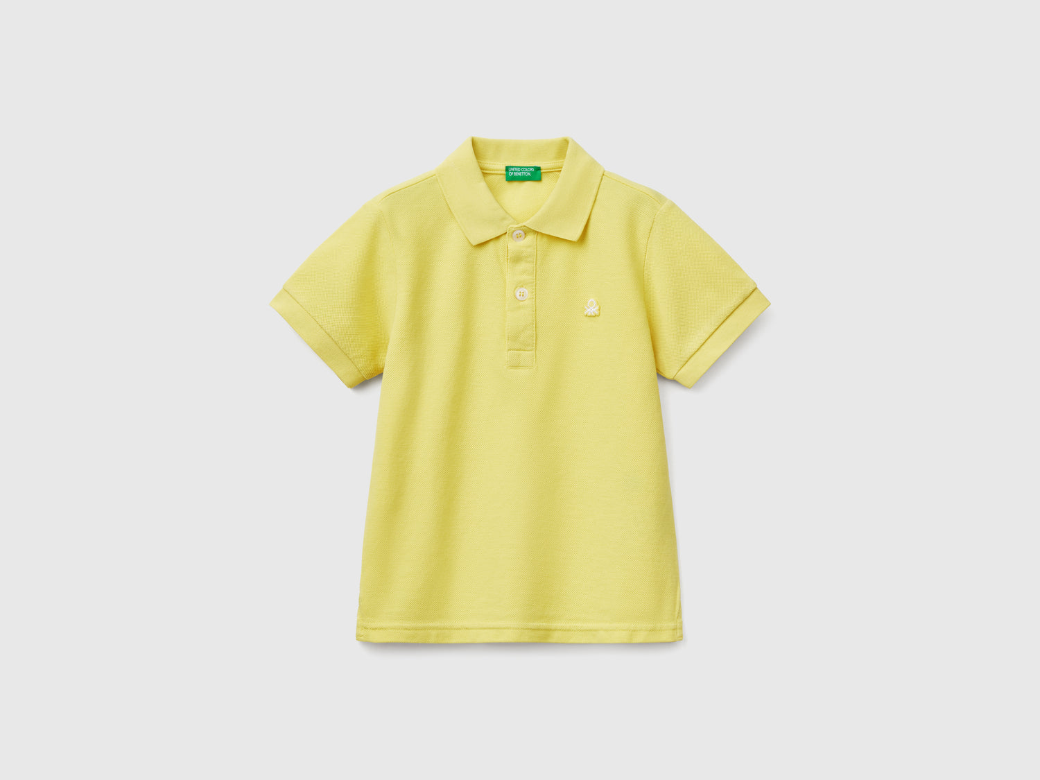 Polo manica corta in puro cotone da bimbo lime | Benetton Outlet