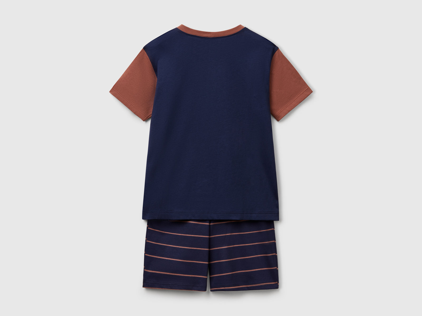 Pigiama corto in puro cotone da bambino blu scuro 2 | Benetton Outlet