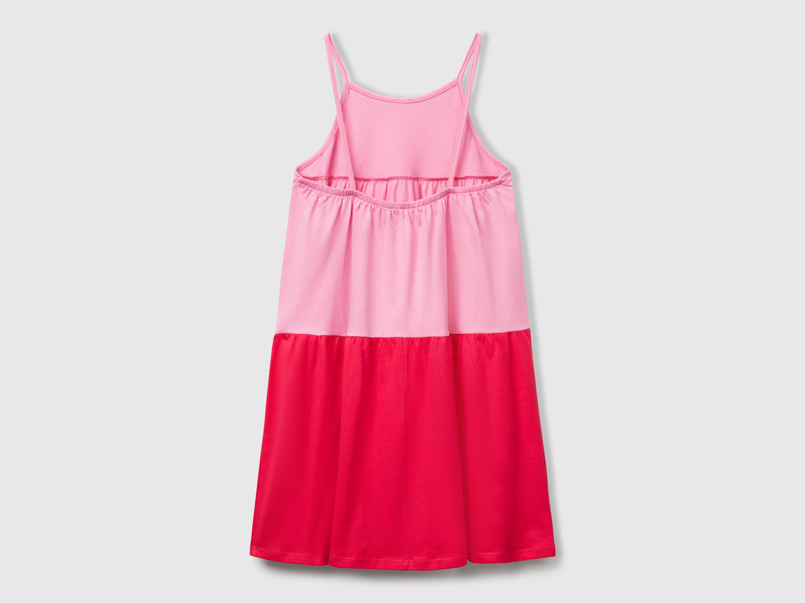 Abito ampio con balza da bambina rosa 2 | Benetton Outlet