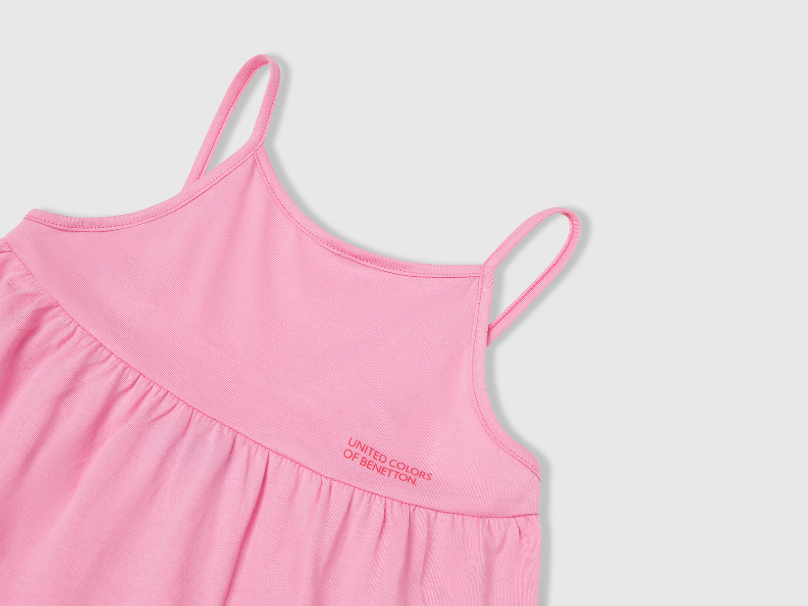 Abito ampio con balza da bambina rosa 3 | Benetton Outlet