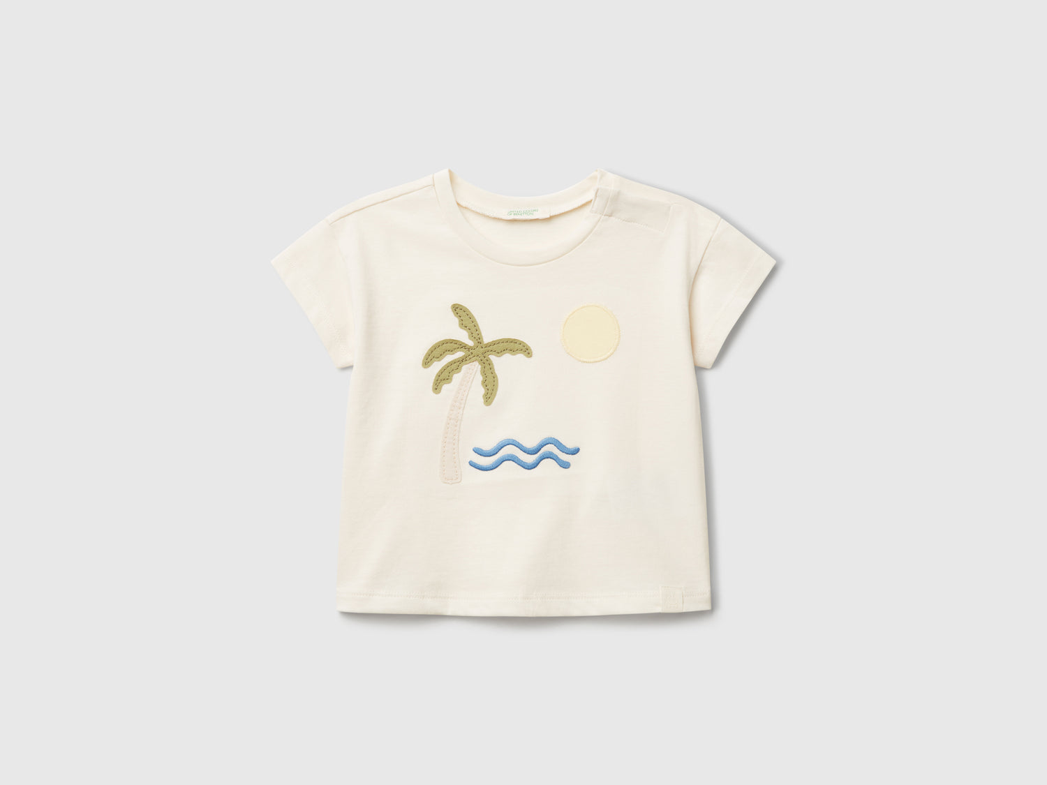 T-shirt con grafica estiva da neonato bianco panna | Benetton Outlet
