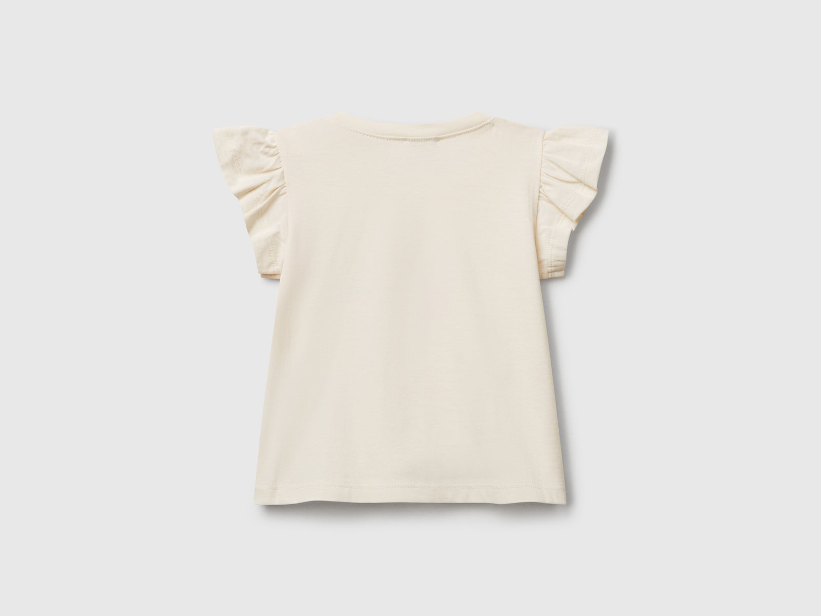 Maglietta con stampa e applicazione da neonato bianco panna 2 | Benetton Outlet