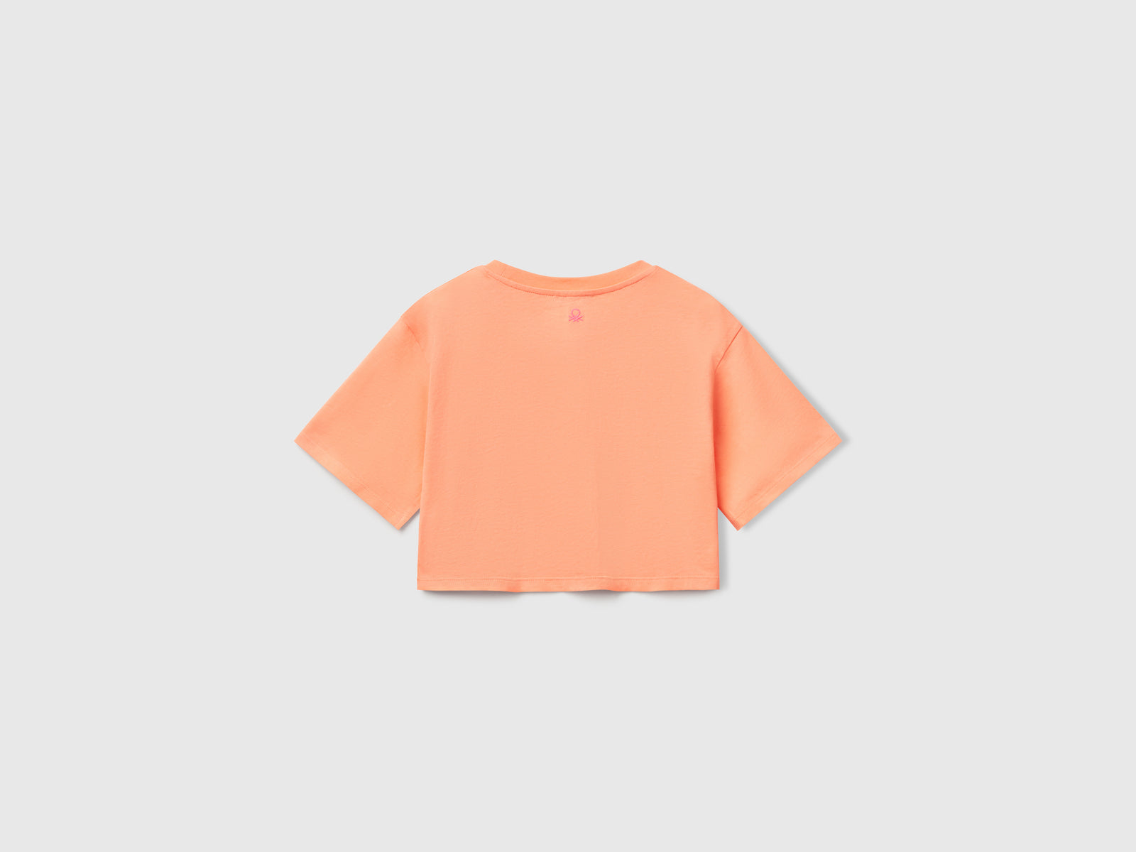T-shirt con ricamo fiori da bambina arancione 2 | Benetton Outlet