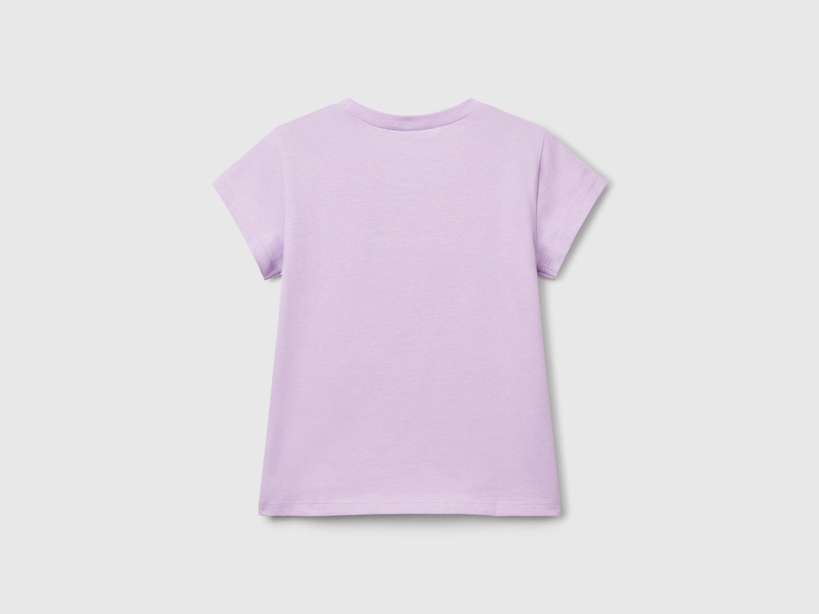 Maglietta con stampa e applicazione da bimba lilla 2 | Benetton Outlet