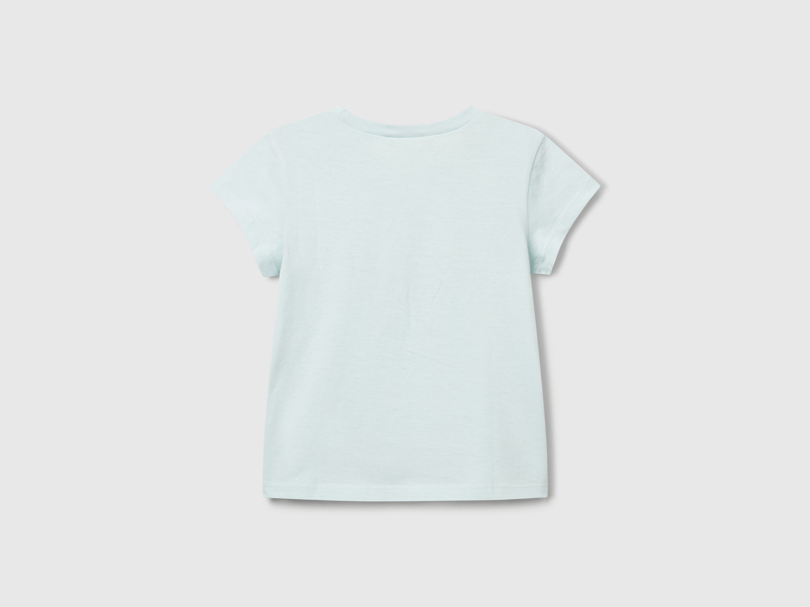 Maglietta con stampa e applicazione da bimba verde acqua 2 | Benetton Outlet