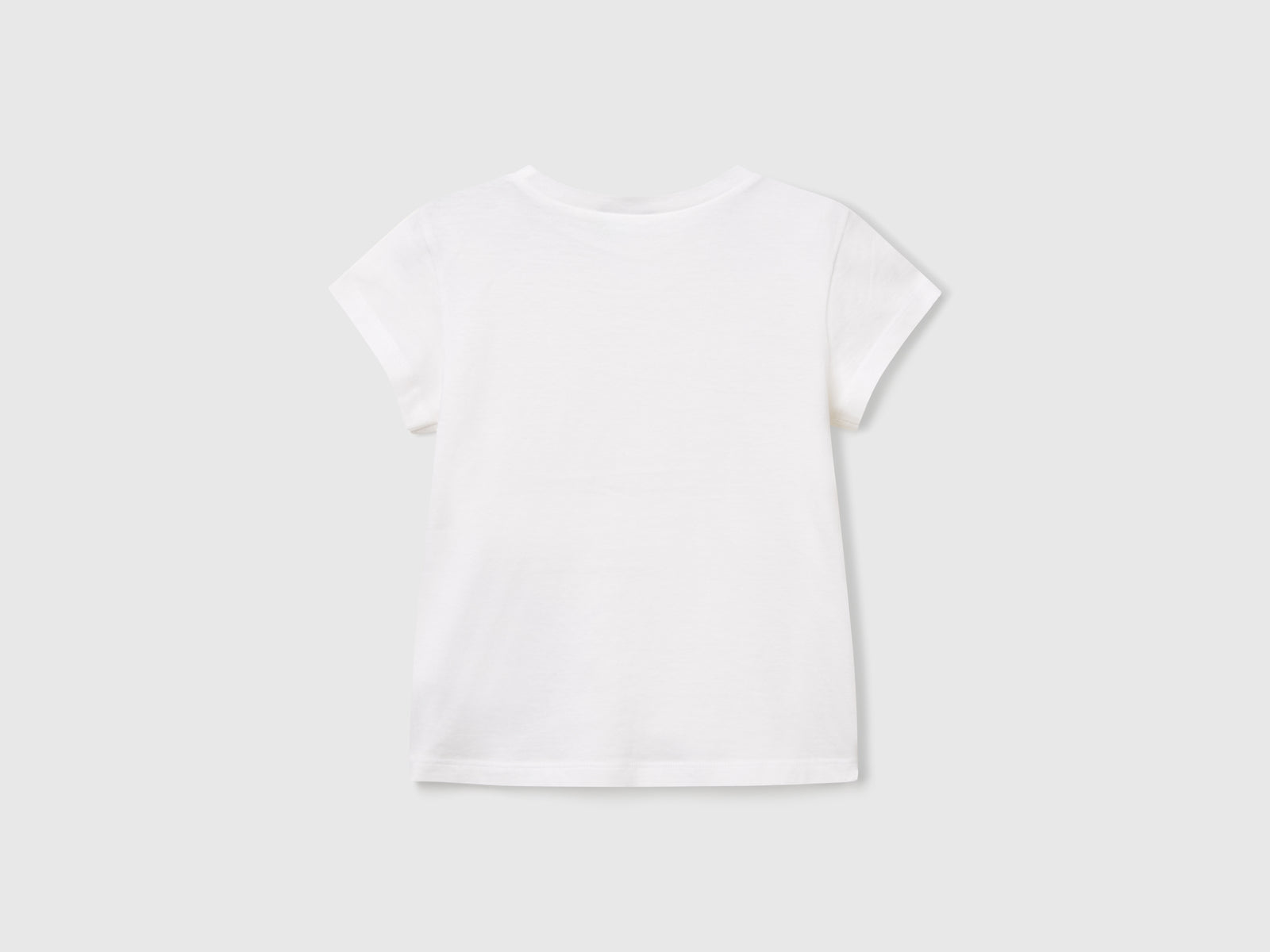 Maglietta con stampa e applicazione da bimba bianco 2 | Benetton Outlet