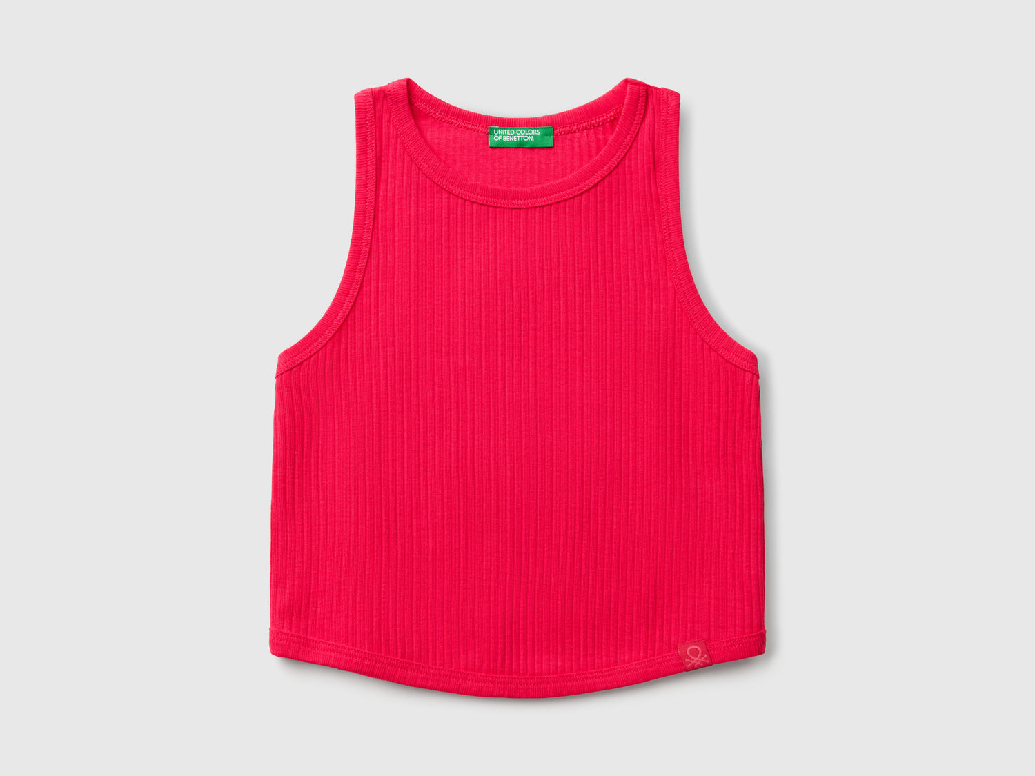 Canotta a costine da bambina fucsia | Benetton Outlet