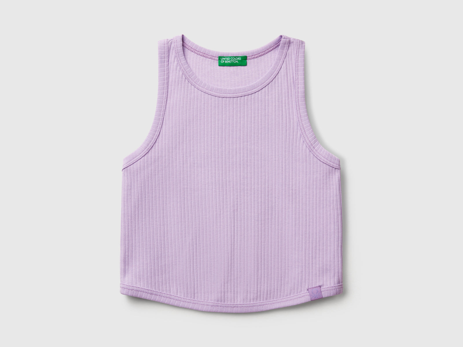 Canotta a costine da bambina lilla | Benetton Outlet