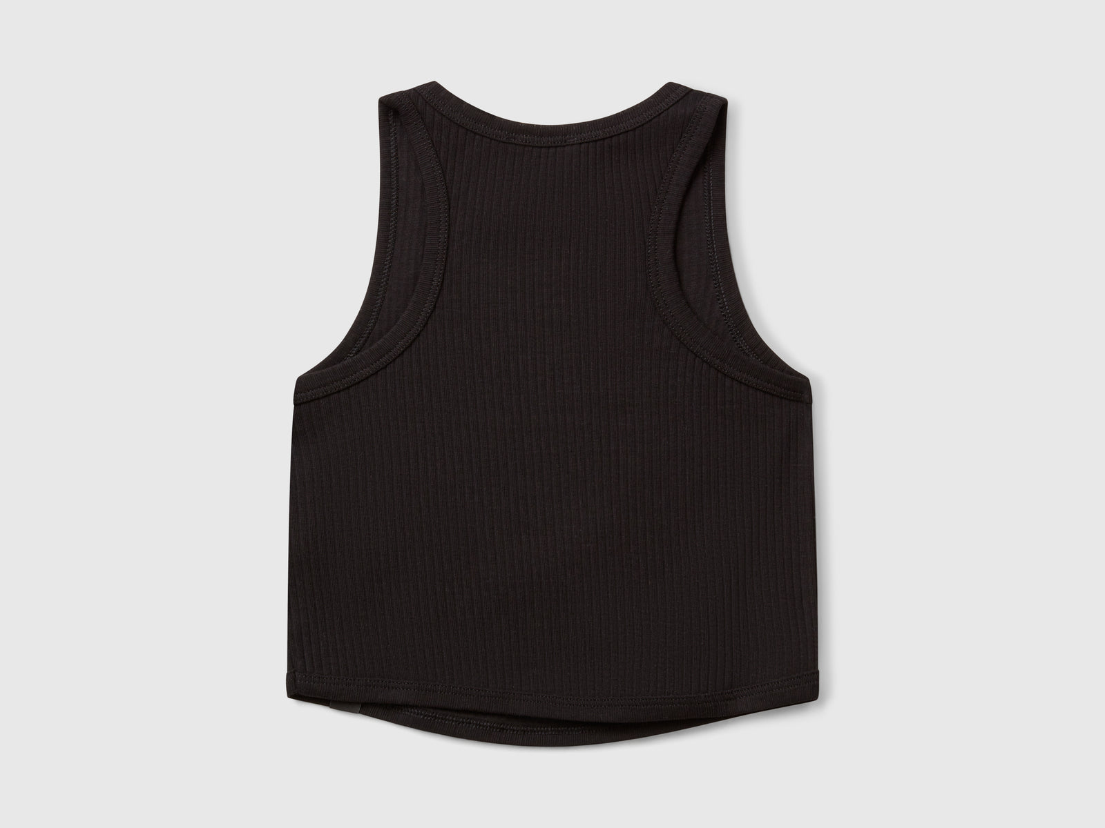 Canotta a costine da bambina nero 2 | Benetton Outlet
