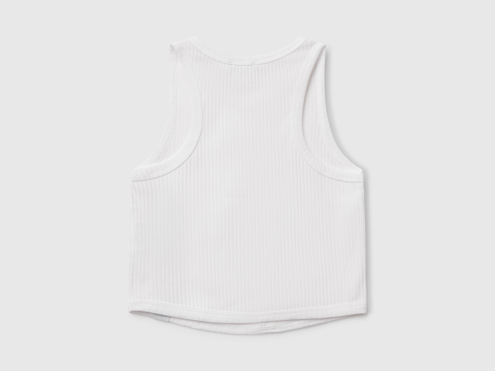 Canotta a costine da bambina bianco 2 | Benetton Outlet