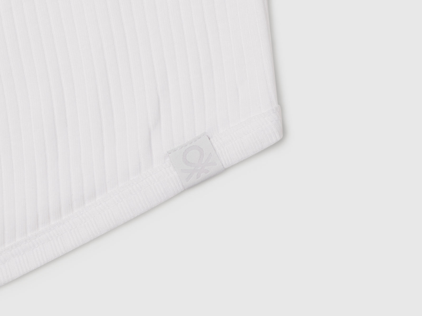 Canotta a costine da bambina bianco 3 | Benetton Outlet